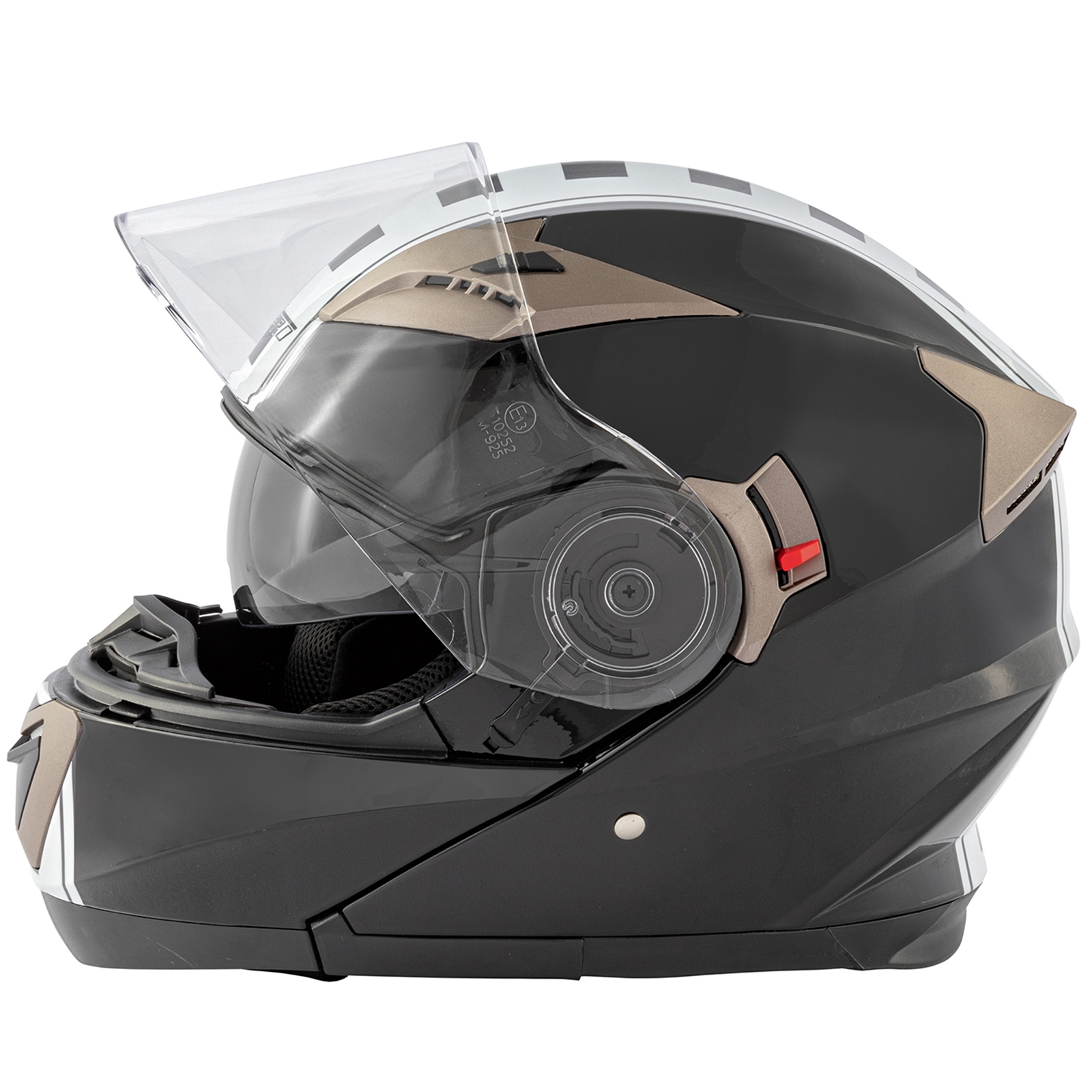 Casco Modulare Omologato ECE 22 Moto Visiera Doppia Grafica Nero - Foto 13 di 15