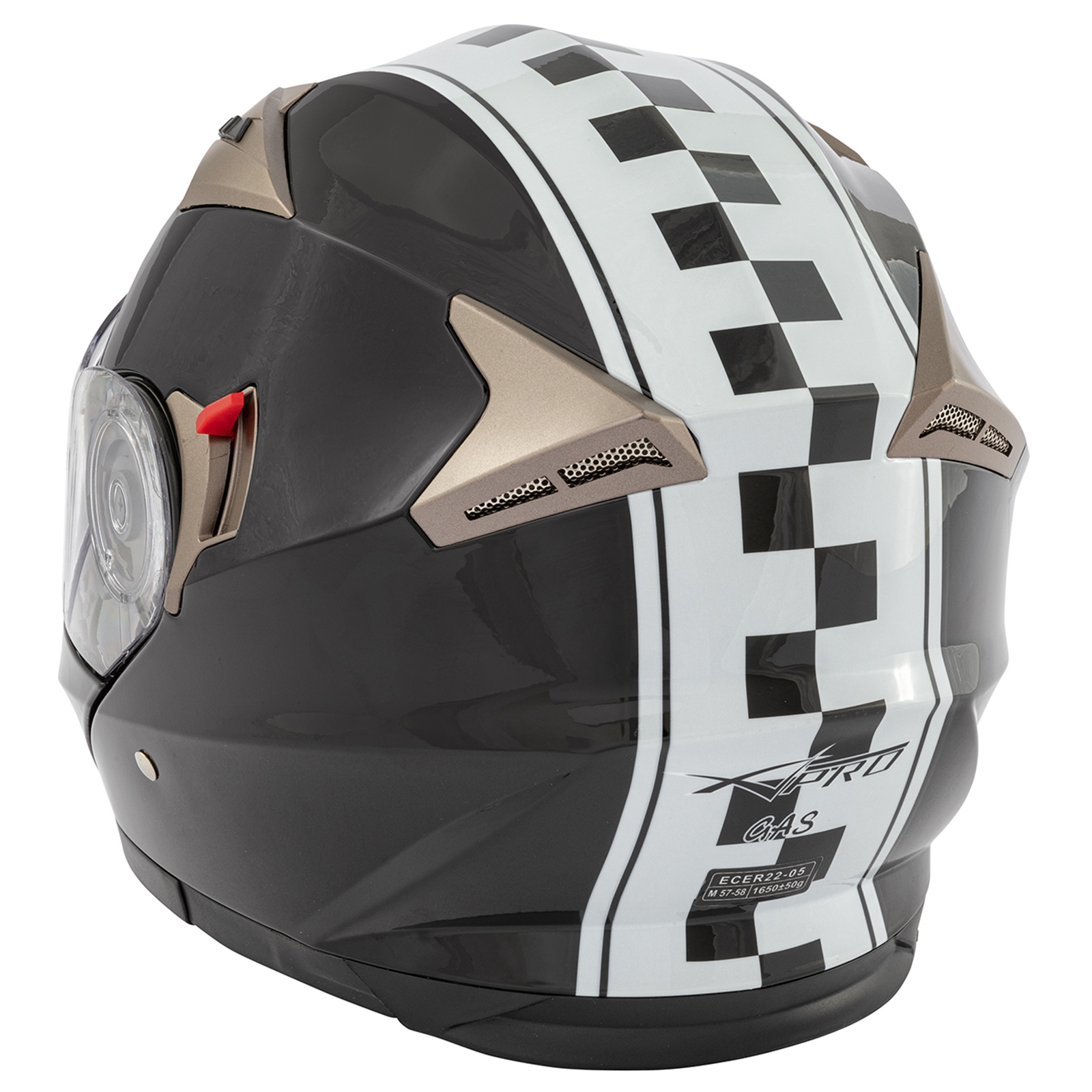Casco Modulare Omologato ECE 22 Moto Visiera Doppia Grafica Nero - Foto 14 di 15