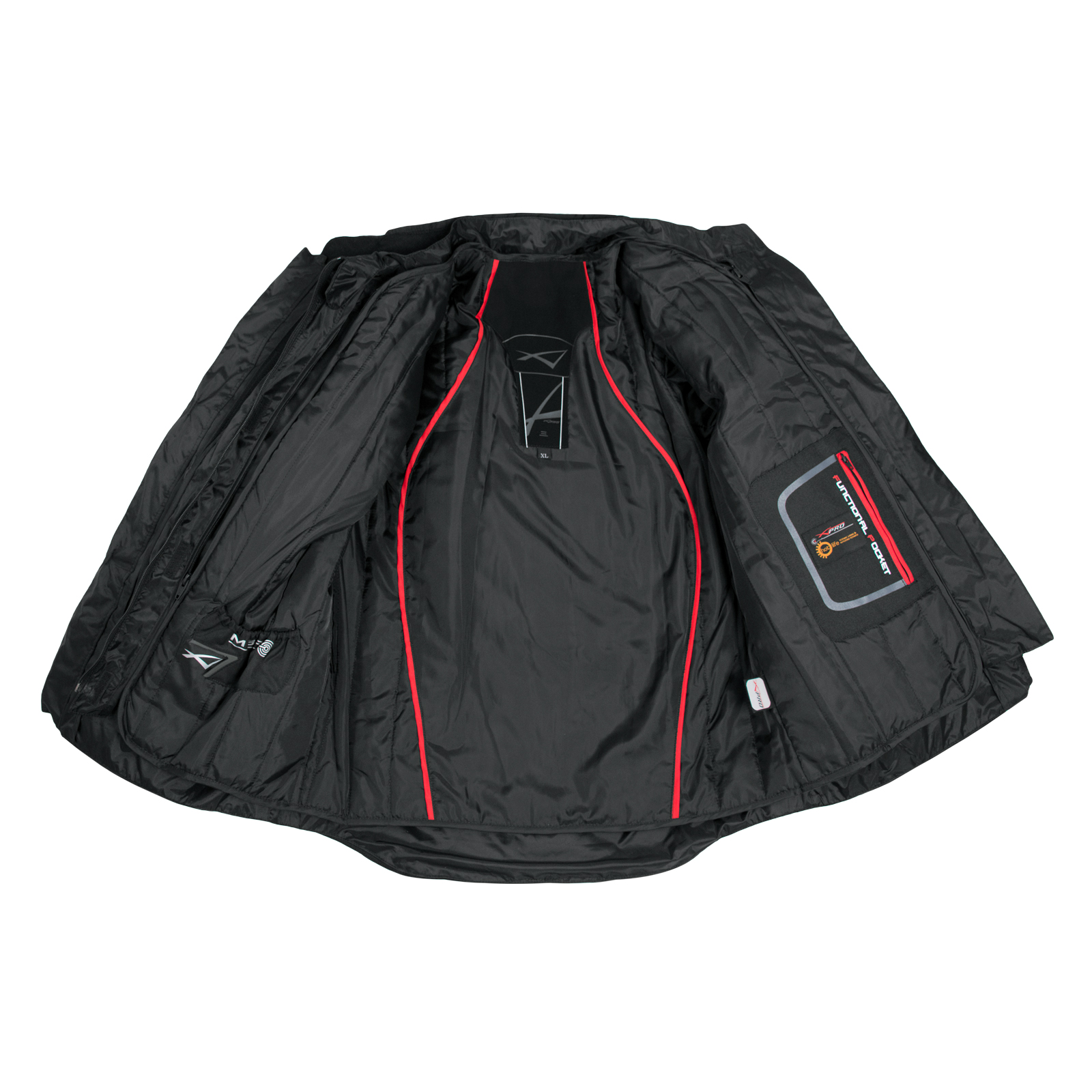 Giacca Moto Tessuto Cordura Mesh Protezioni CE Impermeabile 4 Stagioni Nero - Imagen 7 de 15