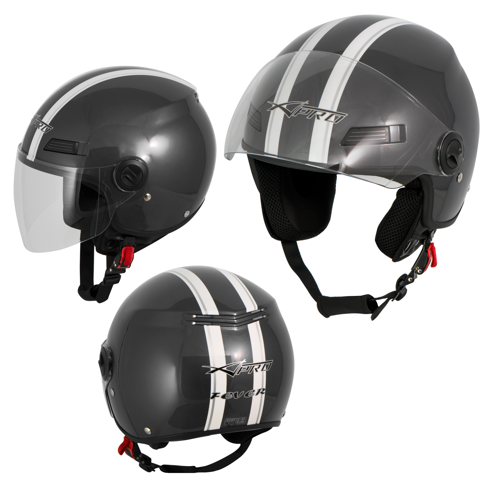 miniatura 12  - Open Face Jet Helmet Lid Motocykl skuter Quad Visor A-PRO