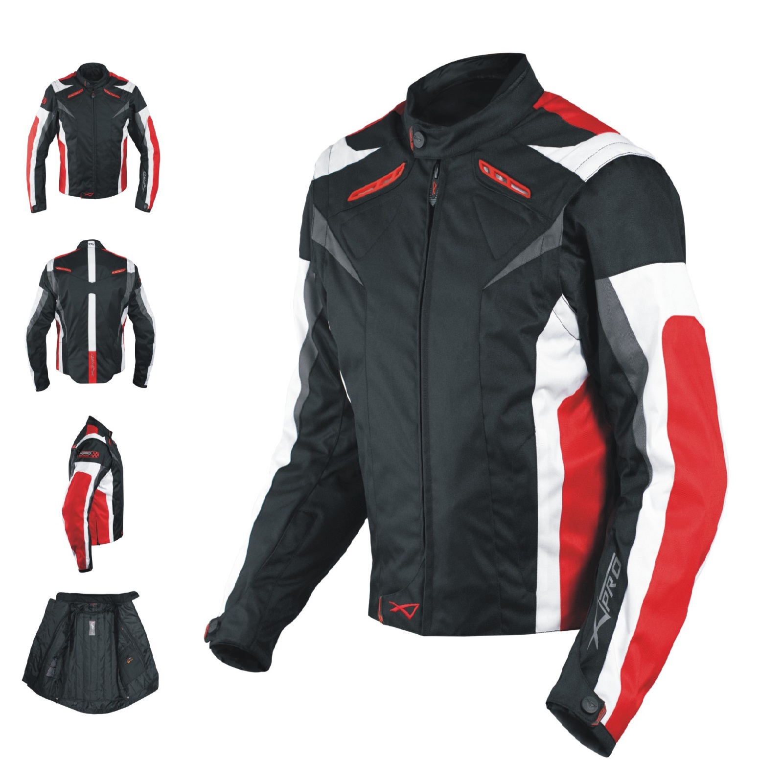 Abbigliamento Moto e Accessori Giacca Lady Donna Tessuto Cordura Moto Protezione Manica Staccabile Rosso