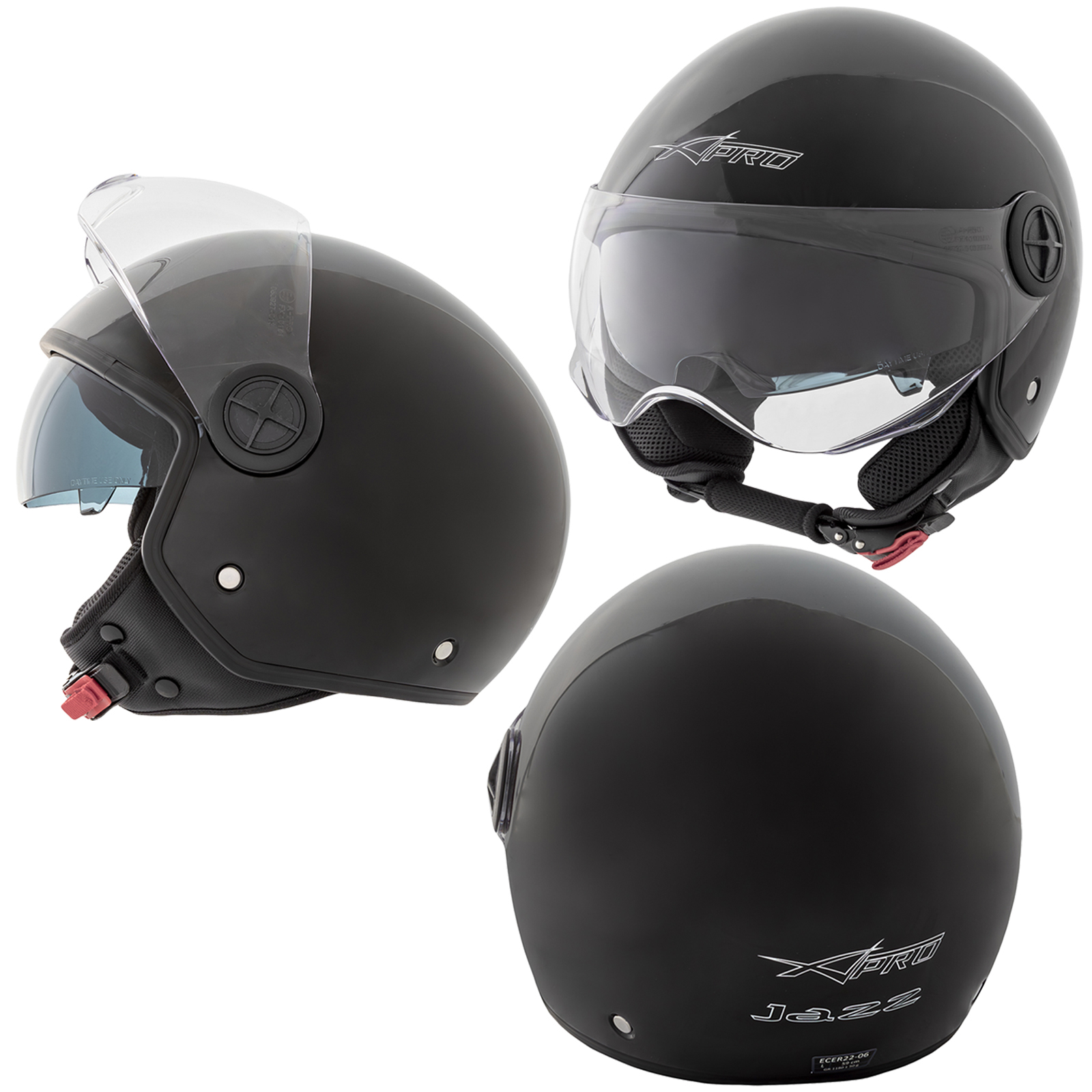 Casco Jet Moto Scooter Omologato ECE 22 06 Parasole Doppia Visiera Sonicmoto - Imagen 8 de 36