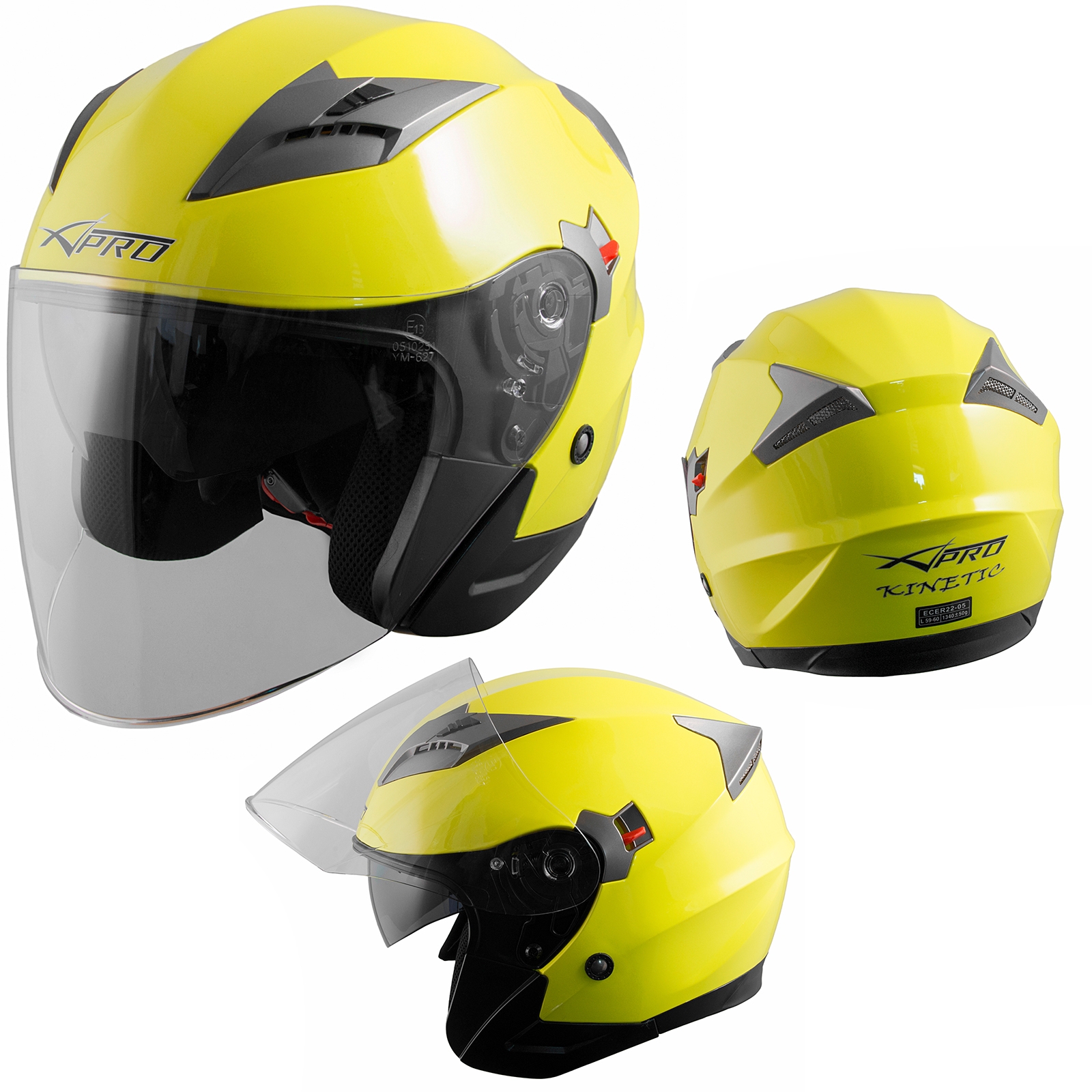 Abbigliamento Moto e Accessori - Casco Jet Moto Scooter Omologato ECE 22-05  Città Visiera Parasole Antigraffio