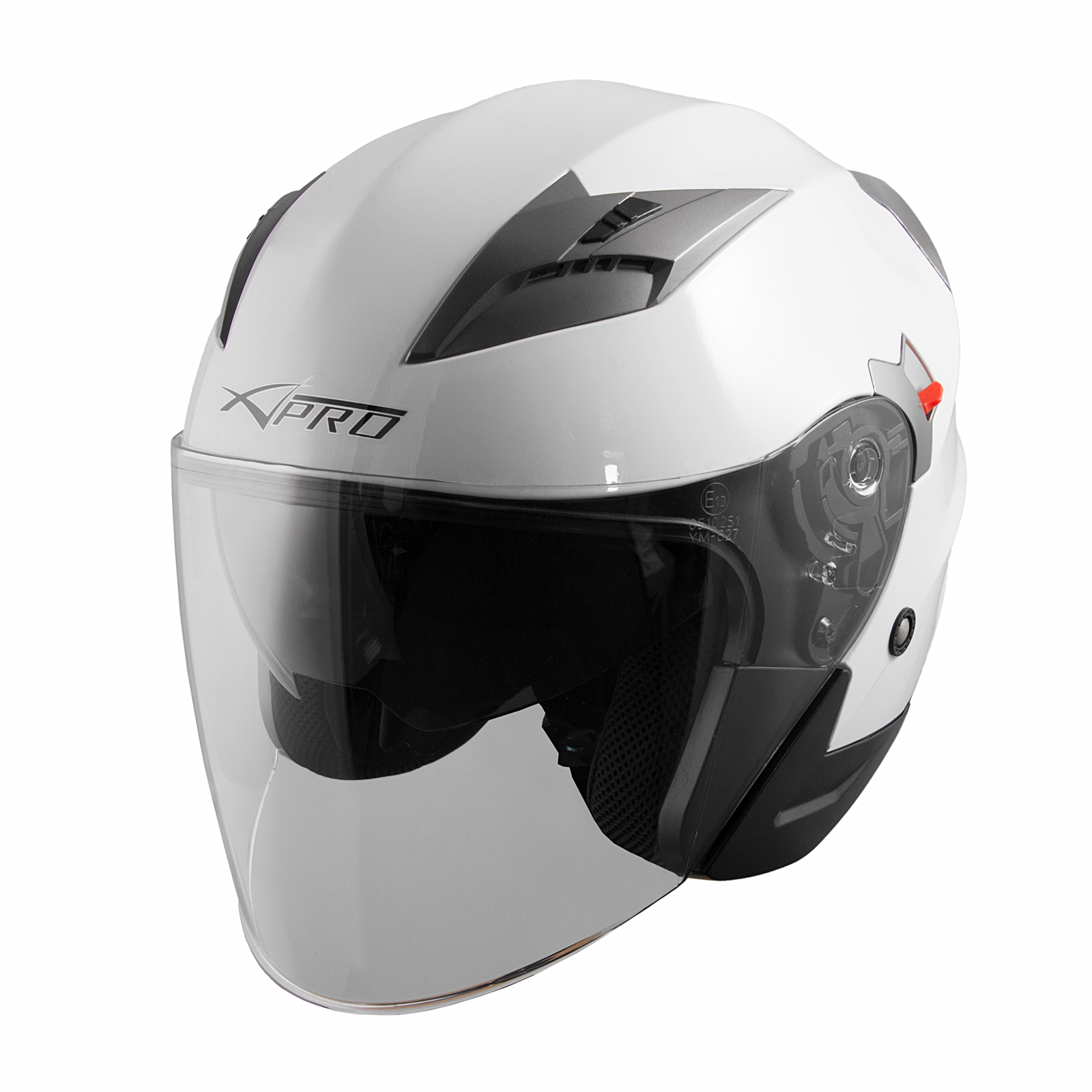 A-PRO SRL Casco Jet Moto Scooter Omologato ECE 22-05 Visiera Parasole Antigraffio Nero L
