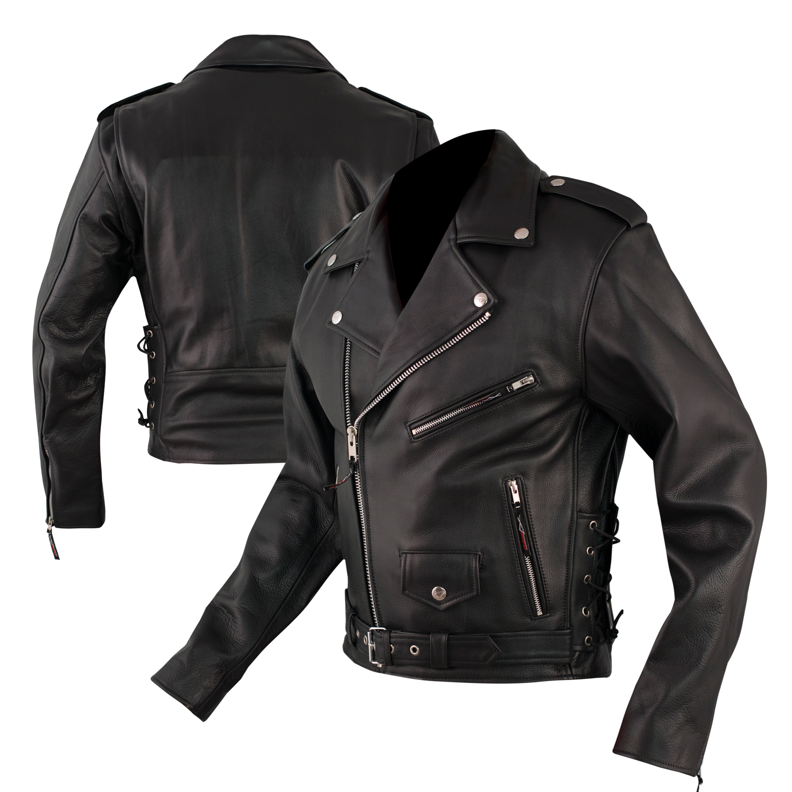 Moto & ocio chaqueta de cuero Biker Custom bovino cuero Jacket retro protectores 