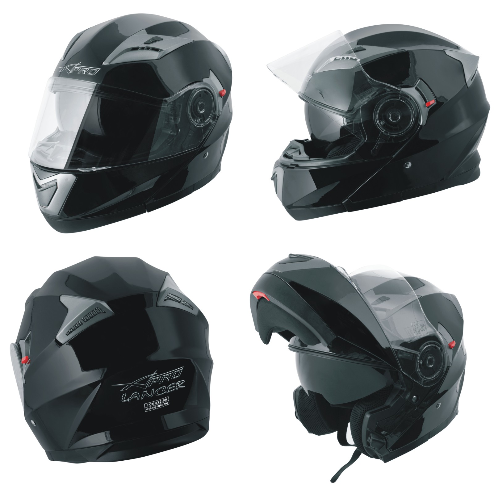 Abbigliamento Moto e Accessori - Casco Integrale Moto Scooter Visiera  Interna Parasole Touring
