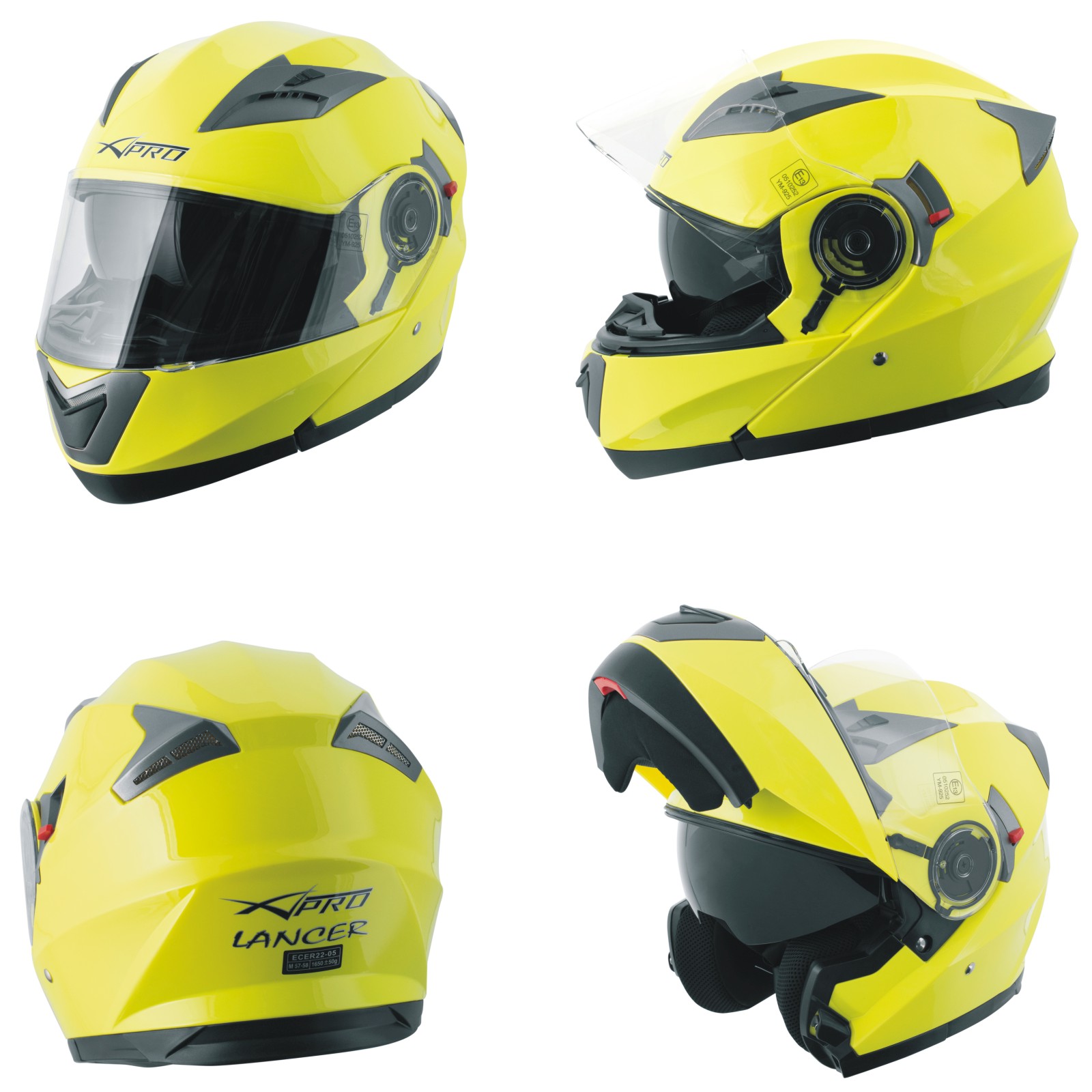 miniatura 8  - Motorbike Flip Up Sun Visor Helmet Motorcycle Jet Modular yellow fluo