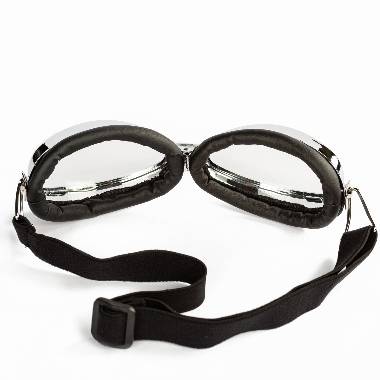 Lunettes Masque Vintage Moto Aviateur Protection Sport Argent Noir A