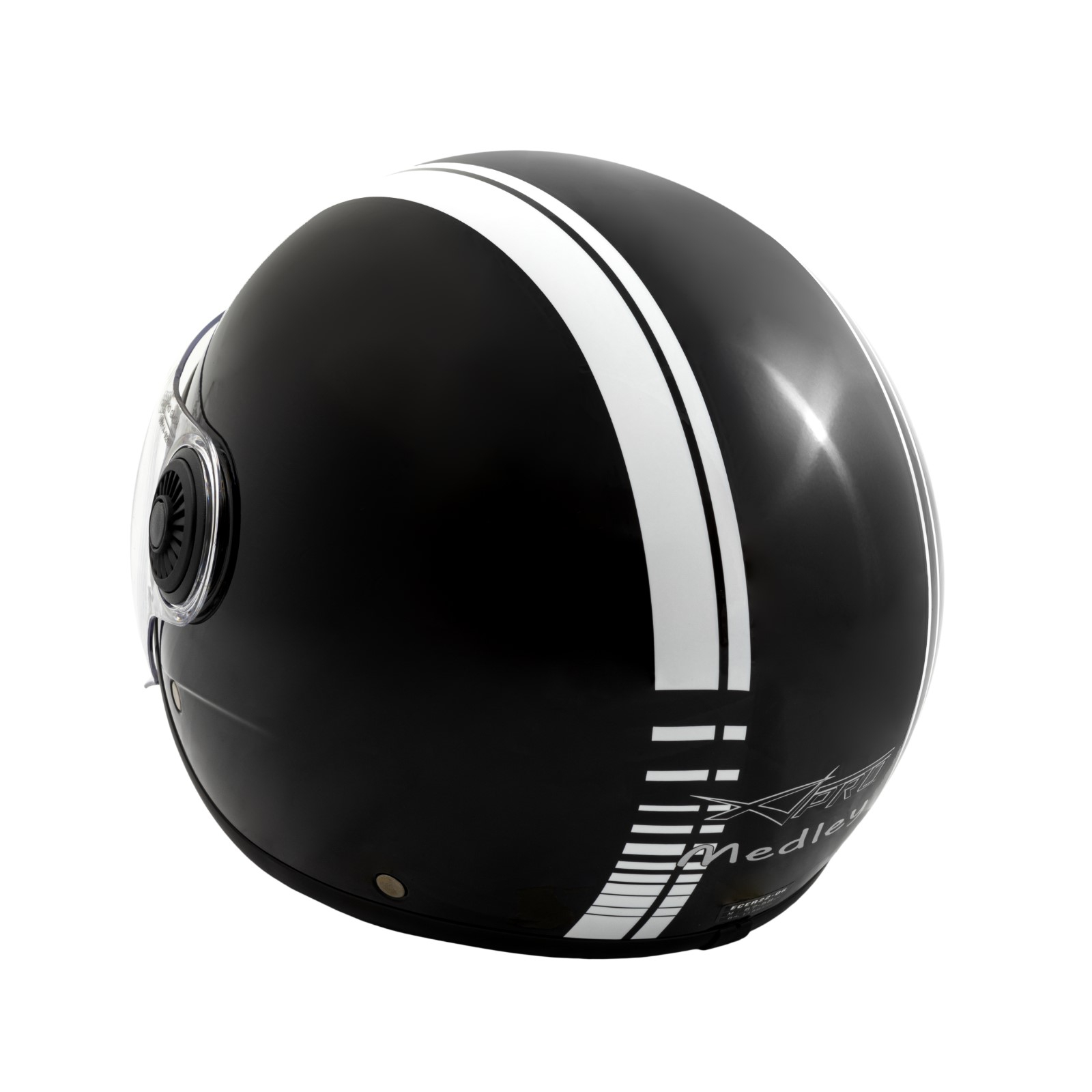 Jet Moto Casque Visière Noir Mat Blanc | Homologation ECE 22-06 | Taille XXL | Polycarbonate