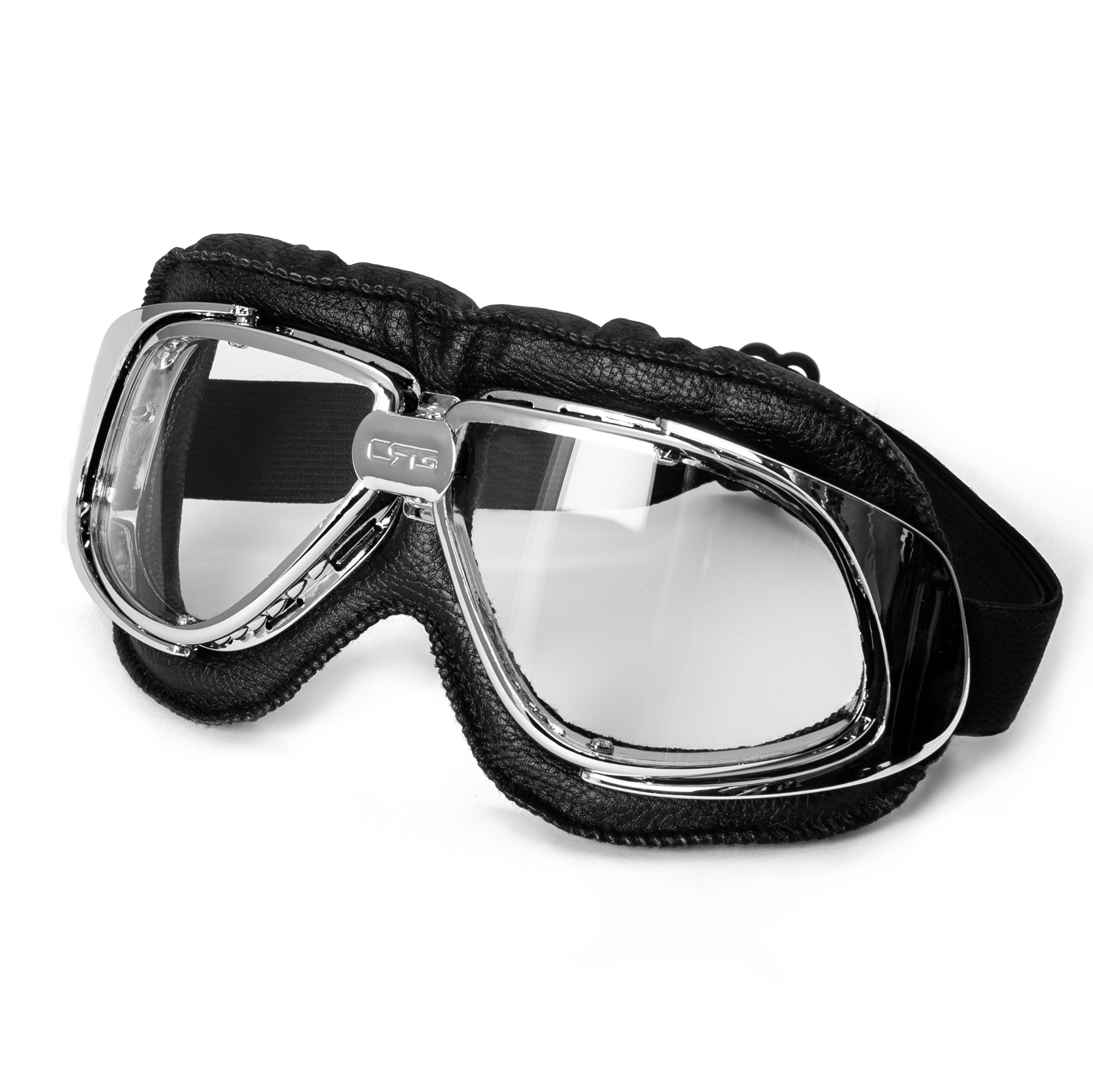 Occhiali Moto Sport Maschera Protezione Vintage Lenti Nero Argento