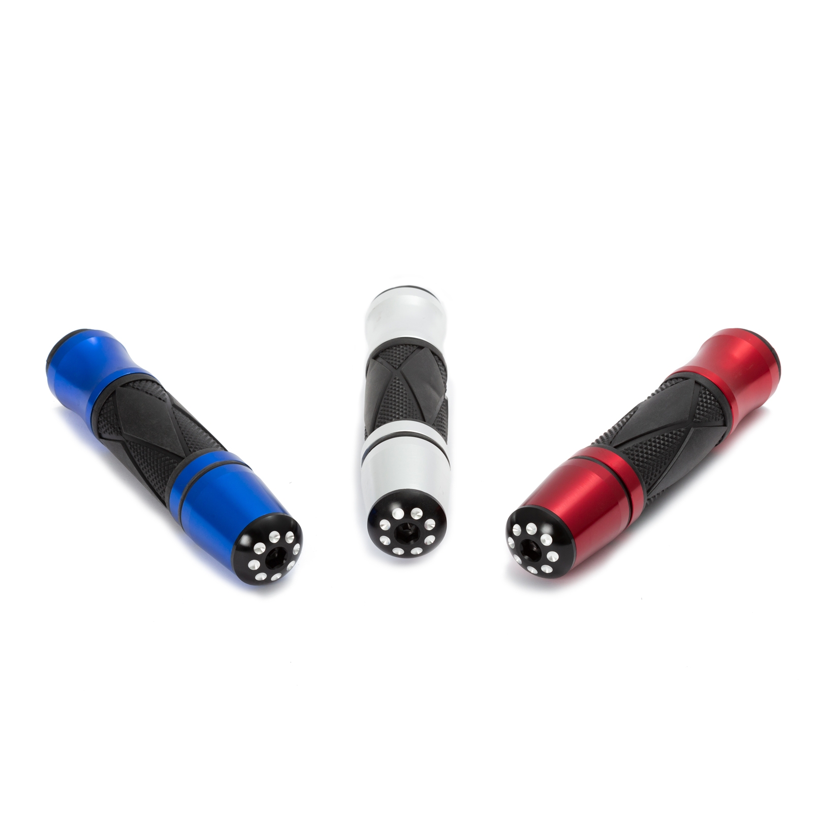 APro Manopole Custom Metallo Anti Vibrazioni Moto Manubrio Universali Argento