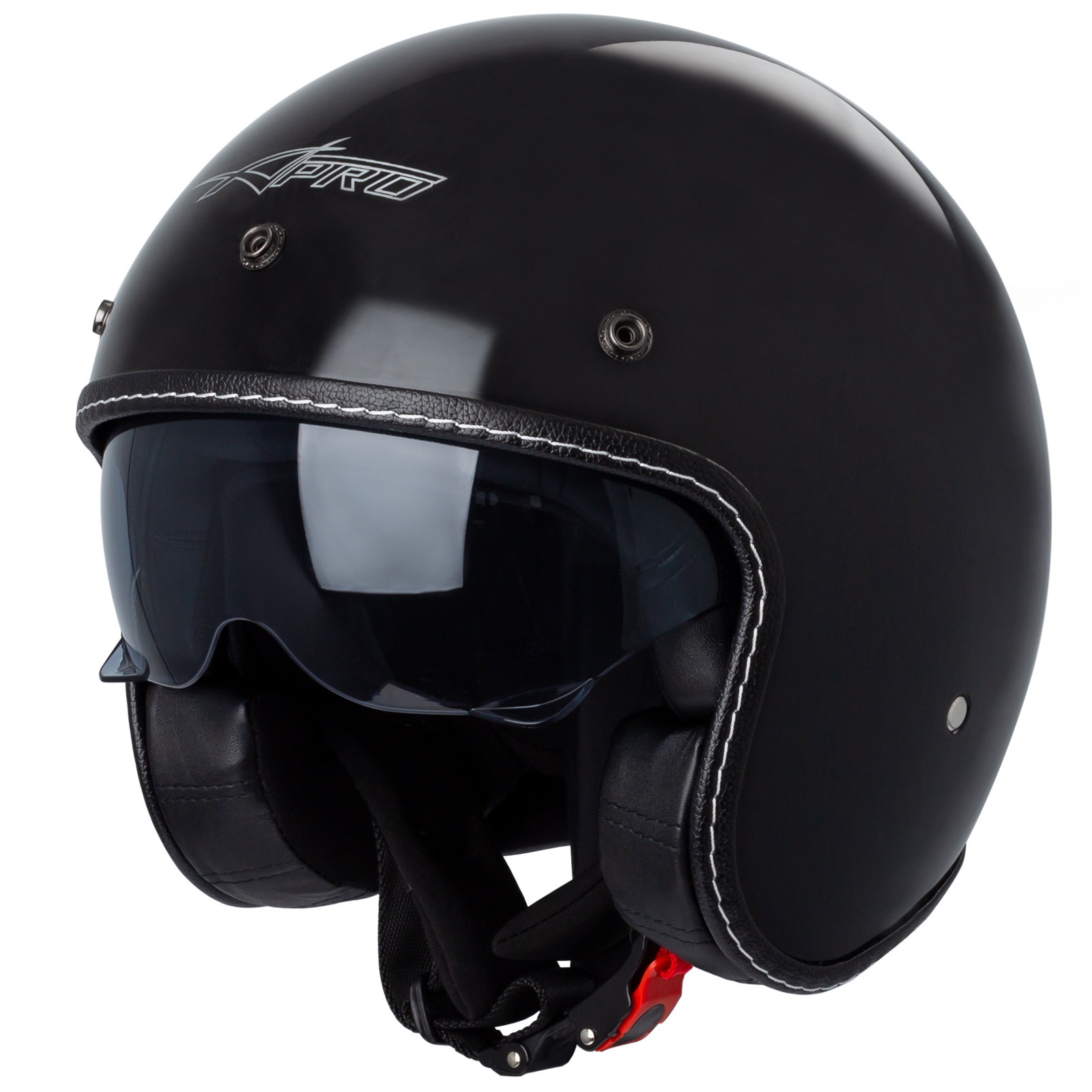 Casque Moto Jet Cafe Racer Homologué ECE 22-05 Vert Mat - Modèle Vintage Confortable Taille L