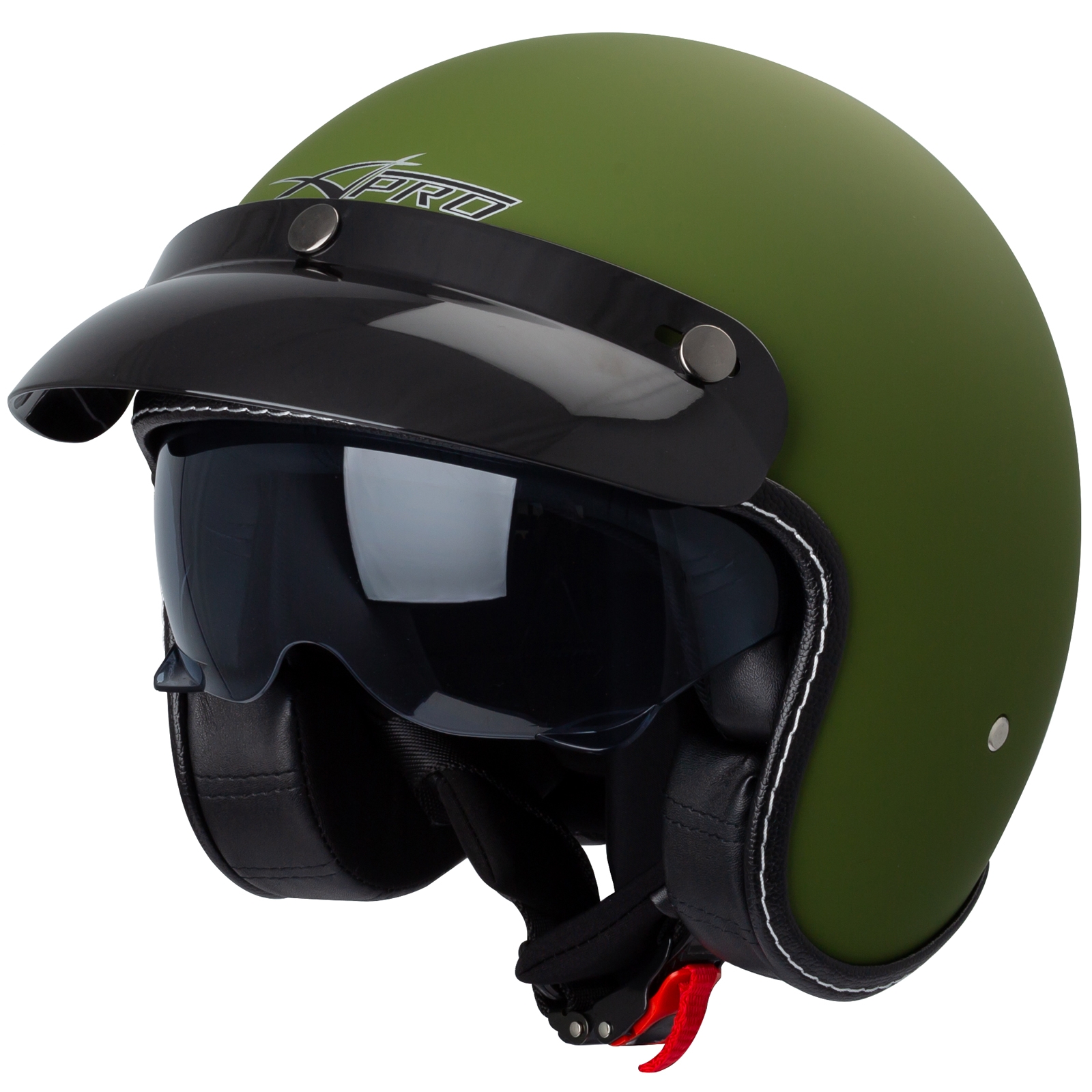 Casco Moto Jet Cafe Racer Omologato ECE 22-05 Parasole scooter | eBay