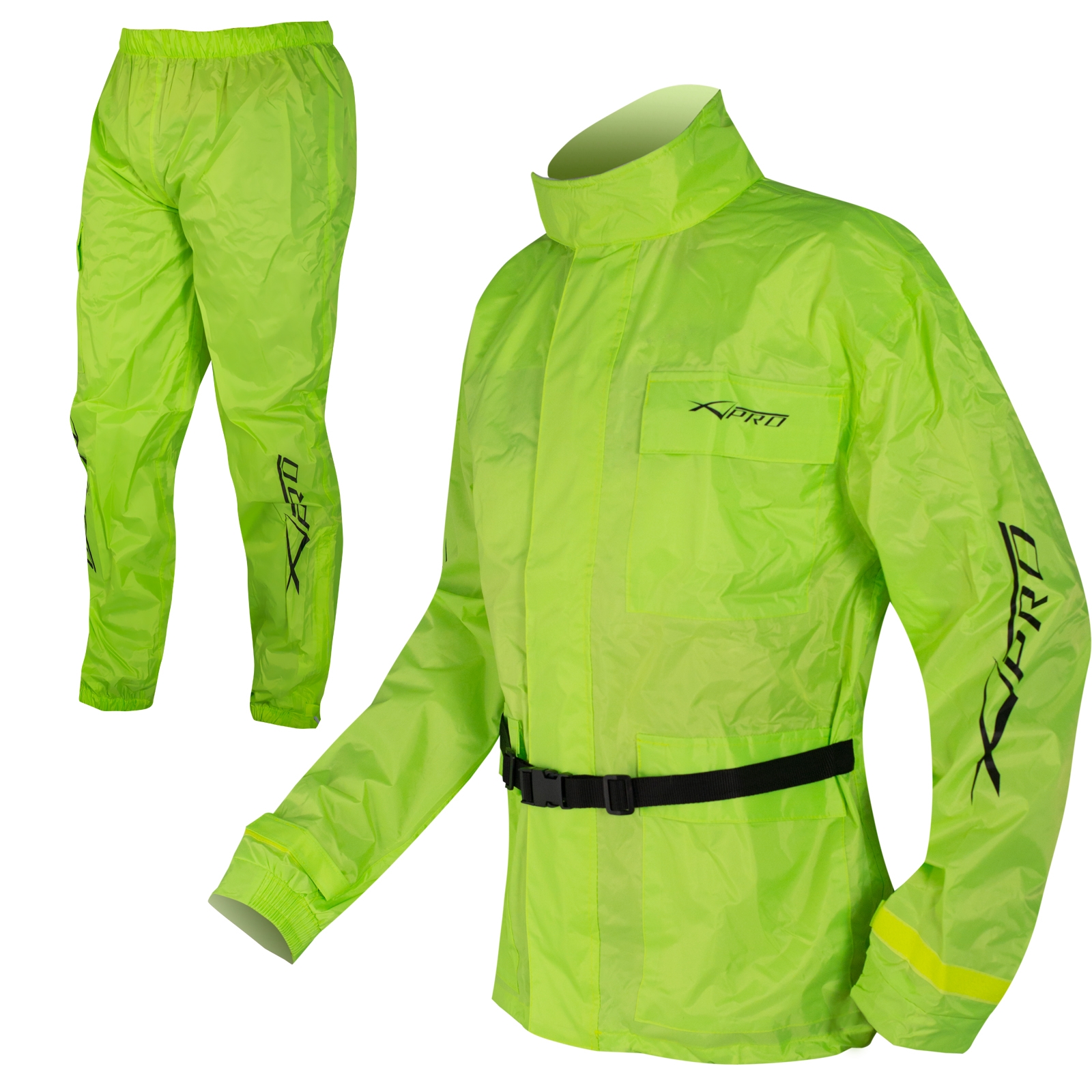 Motorcycle Apparel Rain Over Suit 2 pc Waterproof Scooter Hi Vis Sonicmoto  | eBay