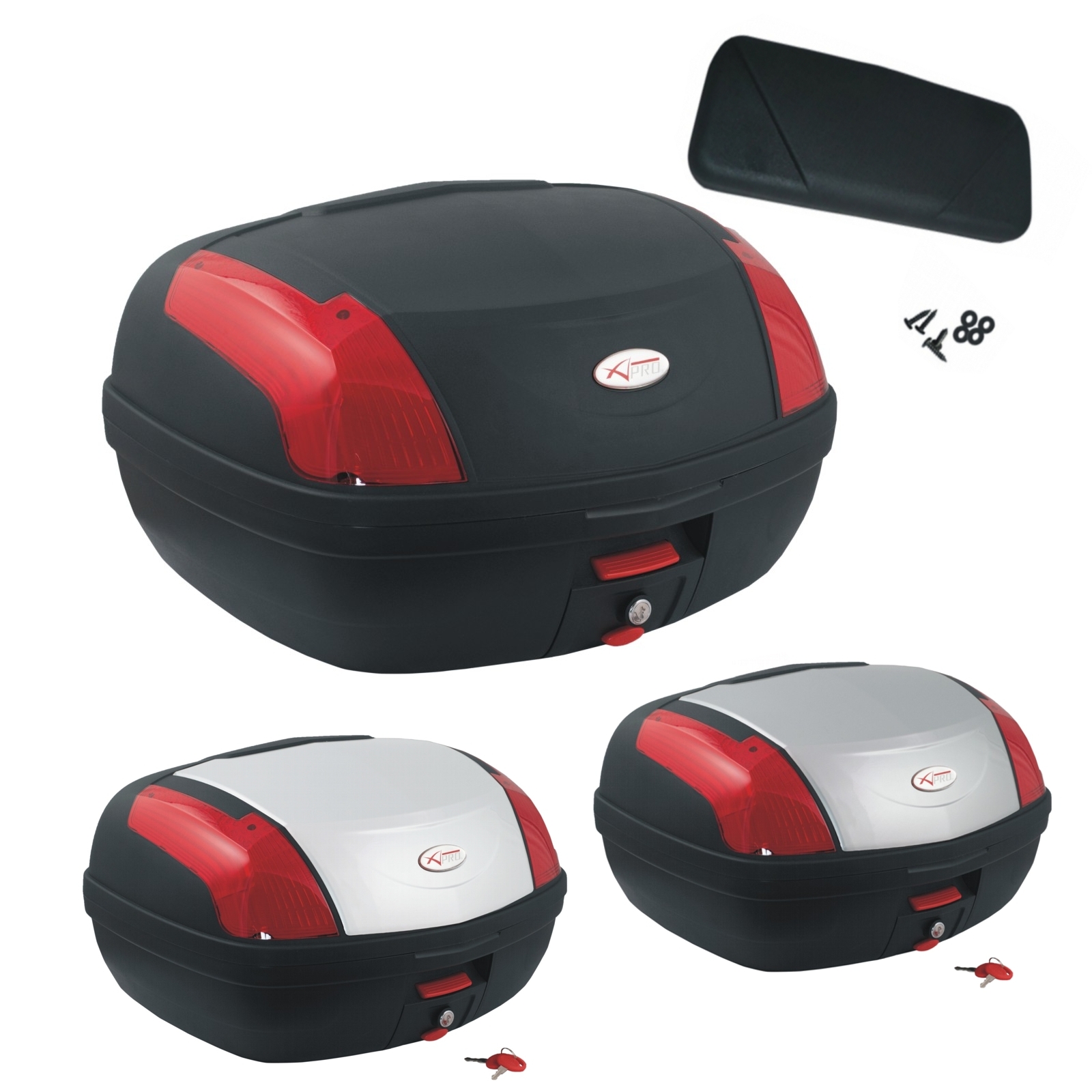 WNANCH Bauletto Moto Scooter Baule Valigia 2 Caschi Universale 45L 57L