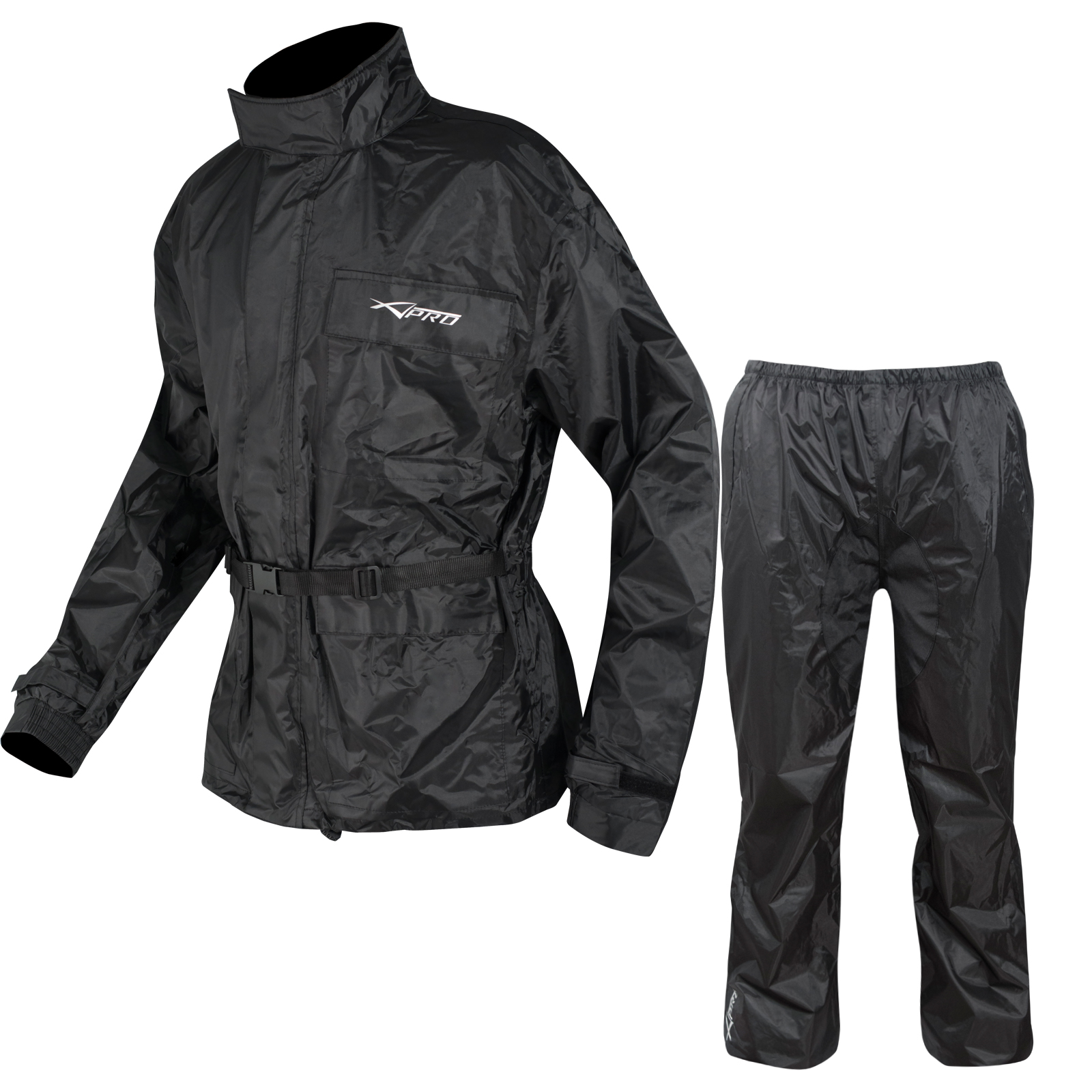 A-Pro Antipioggia Completo Impermeabile Tuta Copri Guanto Copri Stivale Moto Nero XS