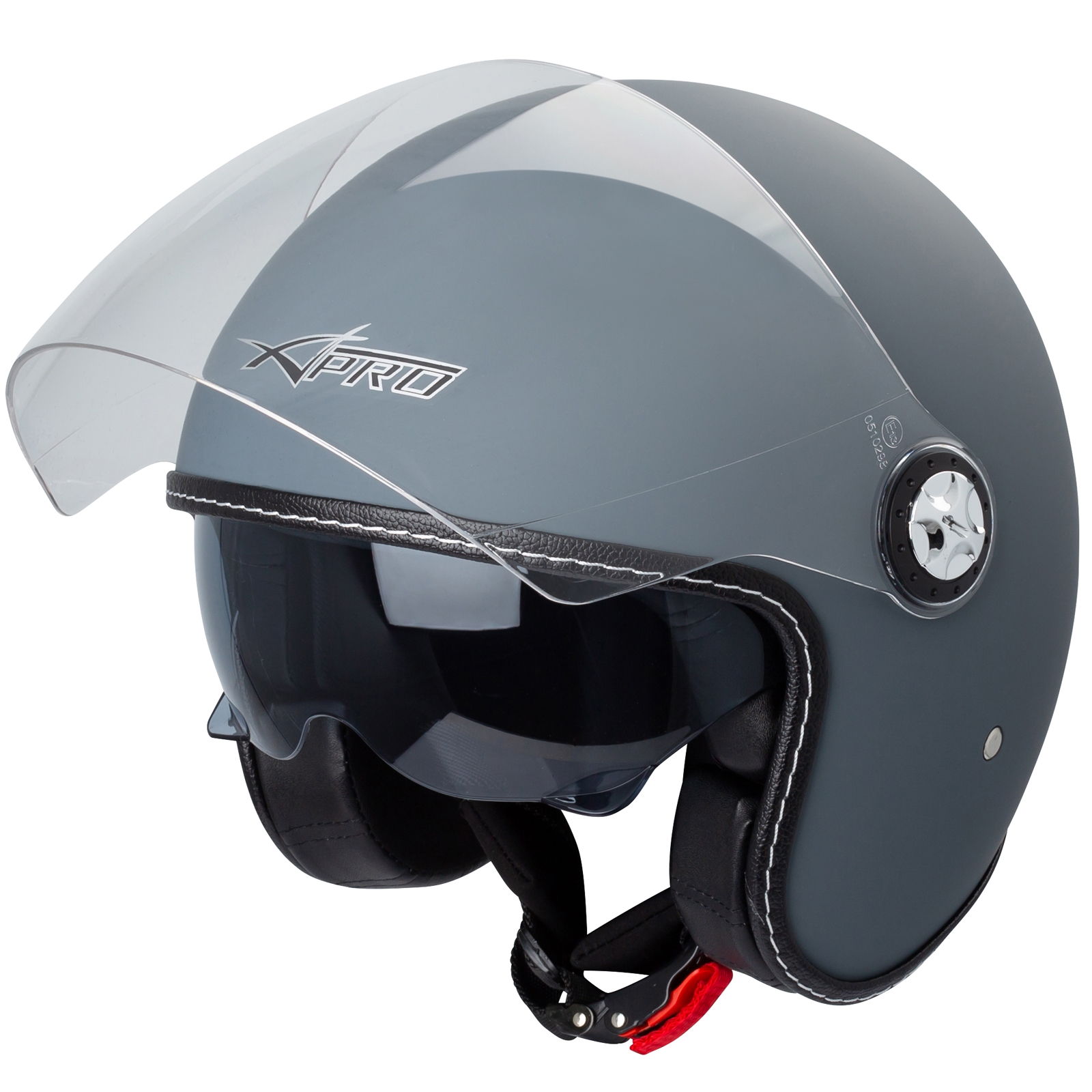 CASCO DEMI-JET doppia visiera VERDE OPACO OMOLOGATO ECER22.05