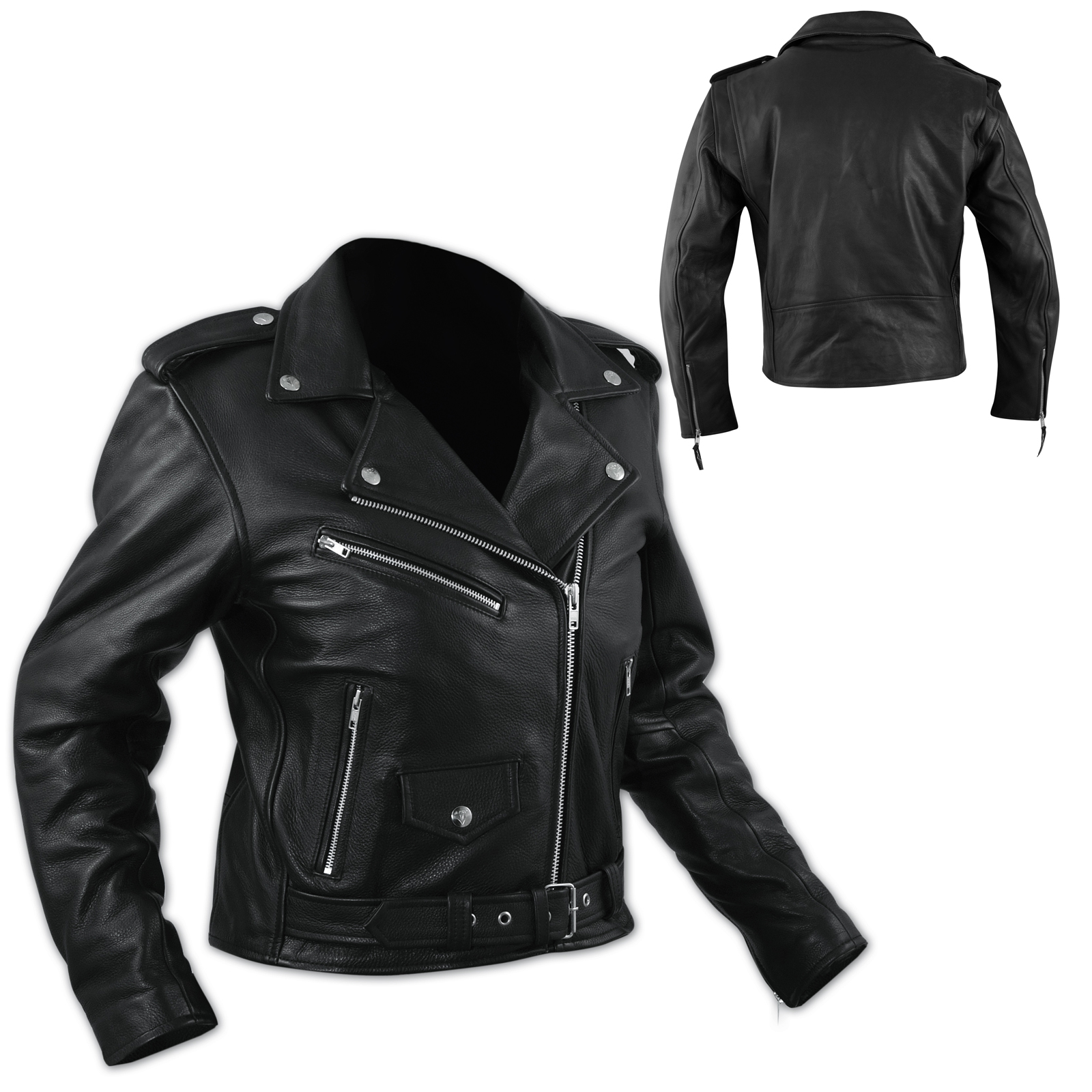 Abbigliamento Moto e Accessori - Giacca Chiodo Classico Donna Pelle  Foderato Custom Vintage Chopper