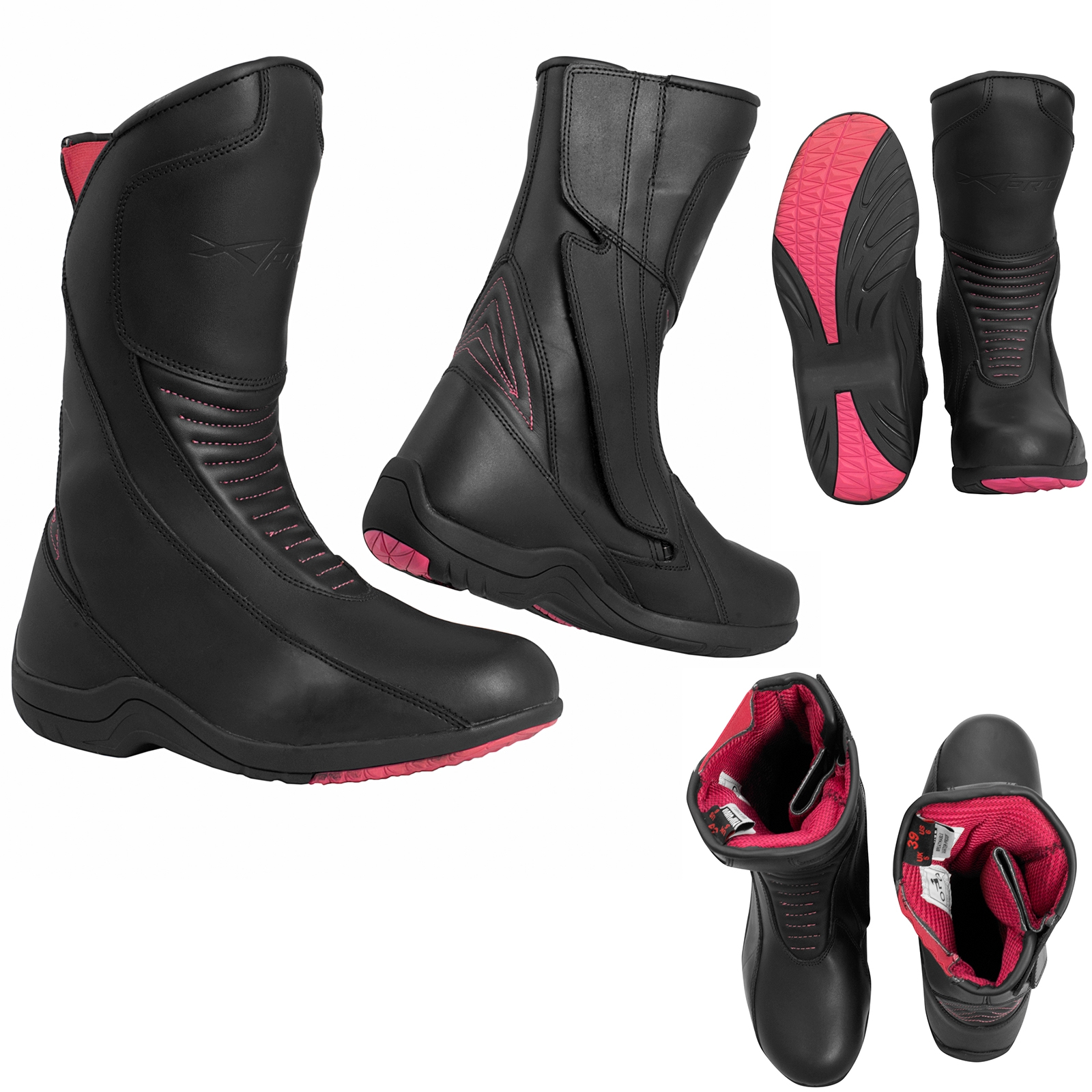 RH TOURING WATERPROOF LEATHER BOOTS MOTORCYCLE MOTORBIKE ALL SIZES