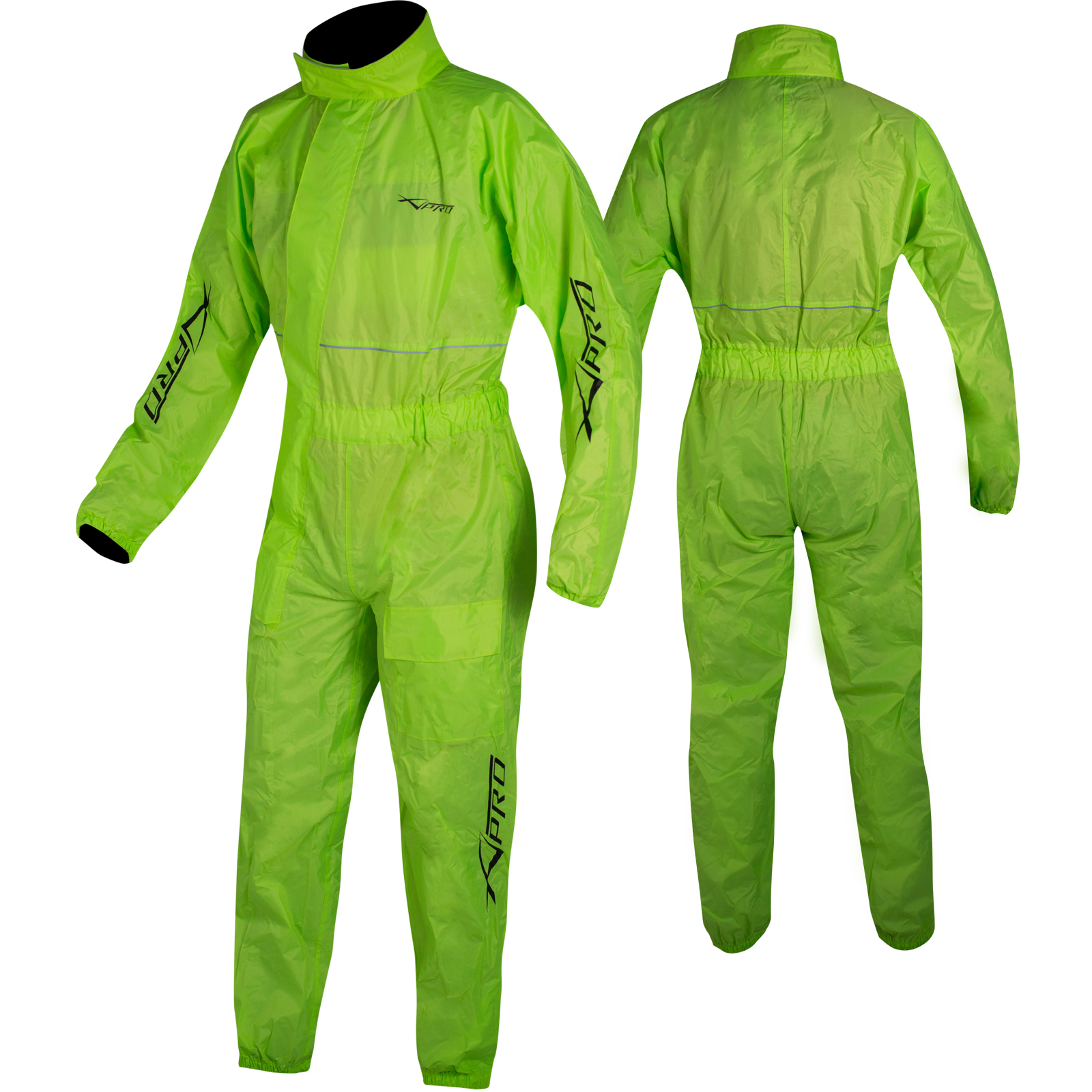 Motorcycle Motorbike Waterproof Full Body One 1 pc Rain Over Suit fluo - Picture 10 of 15