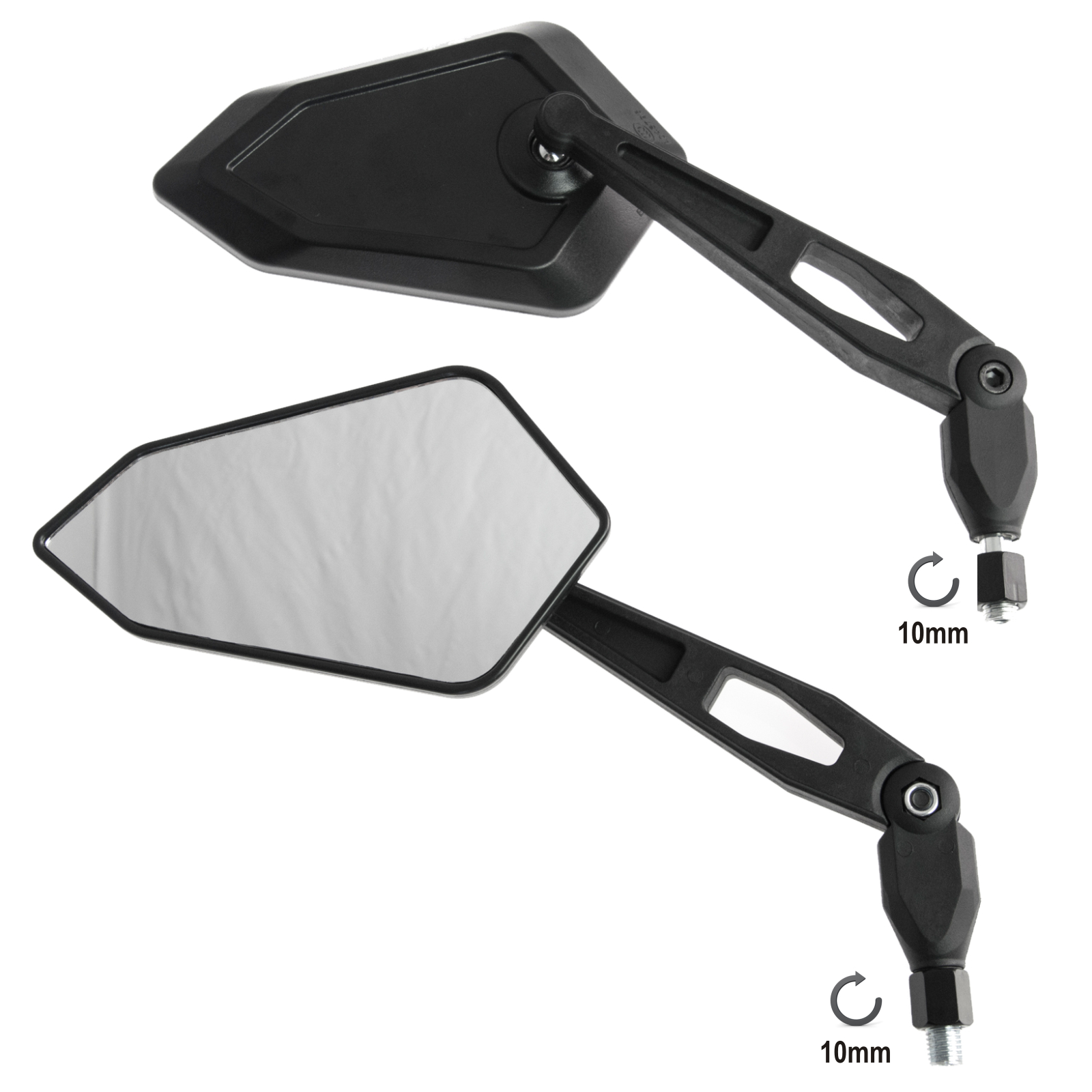 Specchietti Retrovisori Moto Pieghevoli Universali - Nero - Foto 7