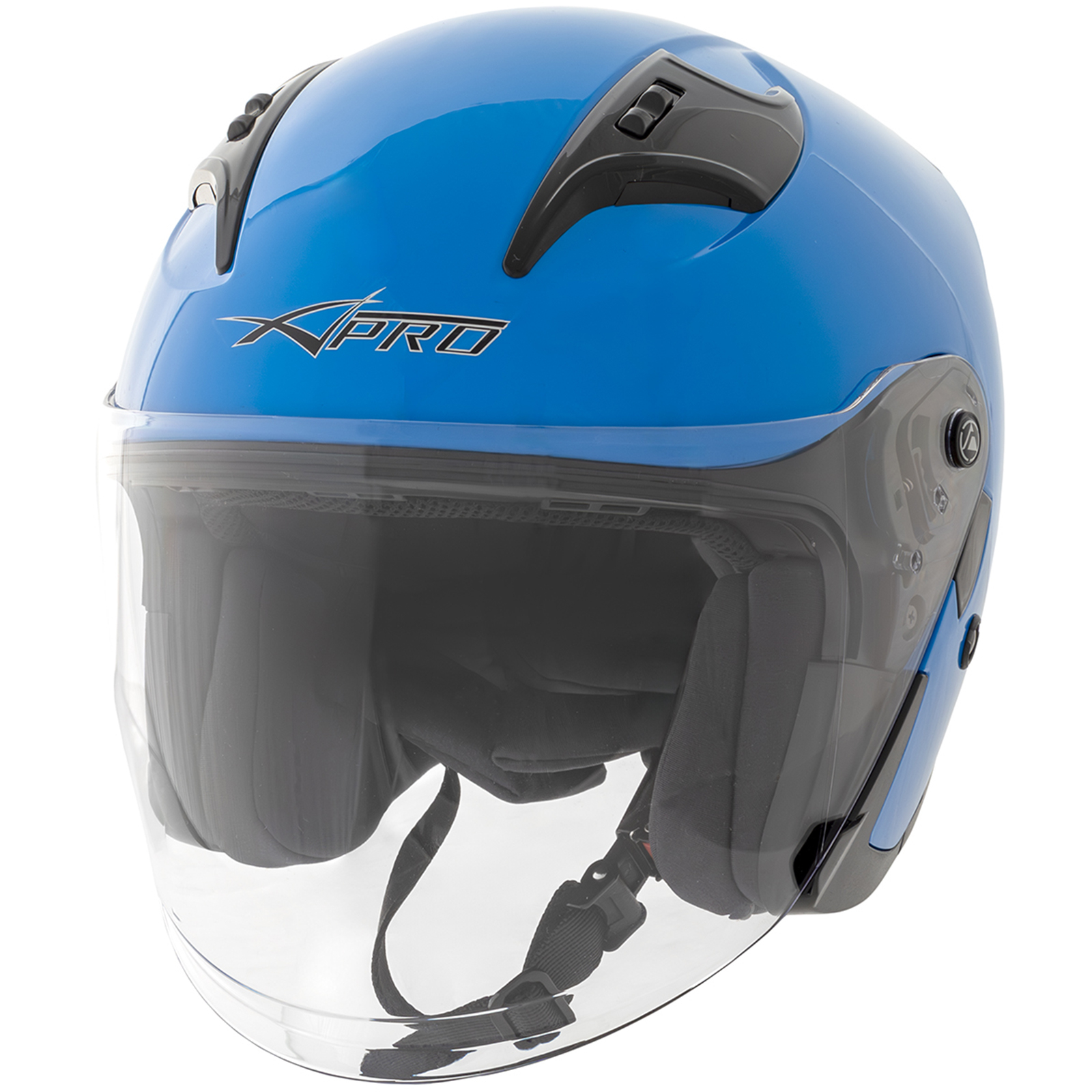 Casco Jet Moto Aperto Visiera Scooter Antigraffio Urbano ECE 22-06 Blu - Imagen 15 de 15