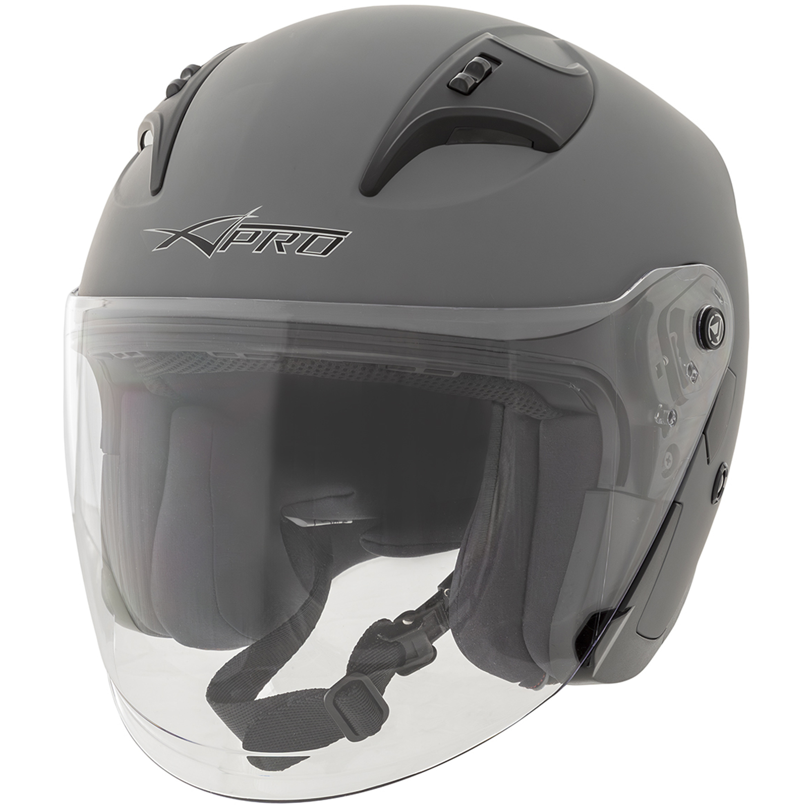Casco Jet Moto Aperto Visiera Scooter Antigraffio Urbano ECE 22-06 Grigio Opaco - Imagen 5 de 15
