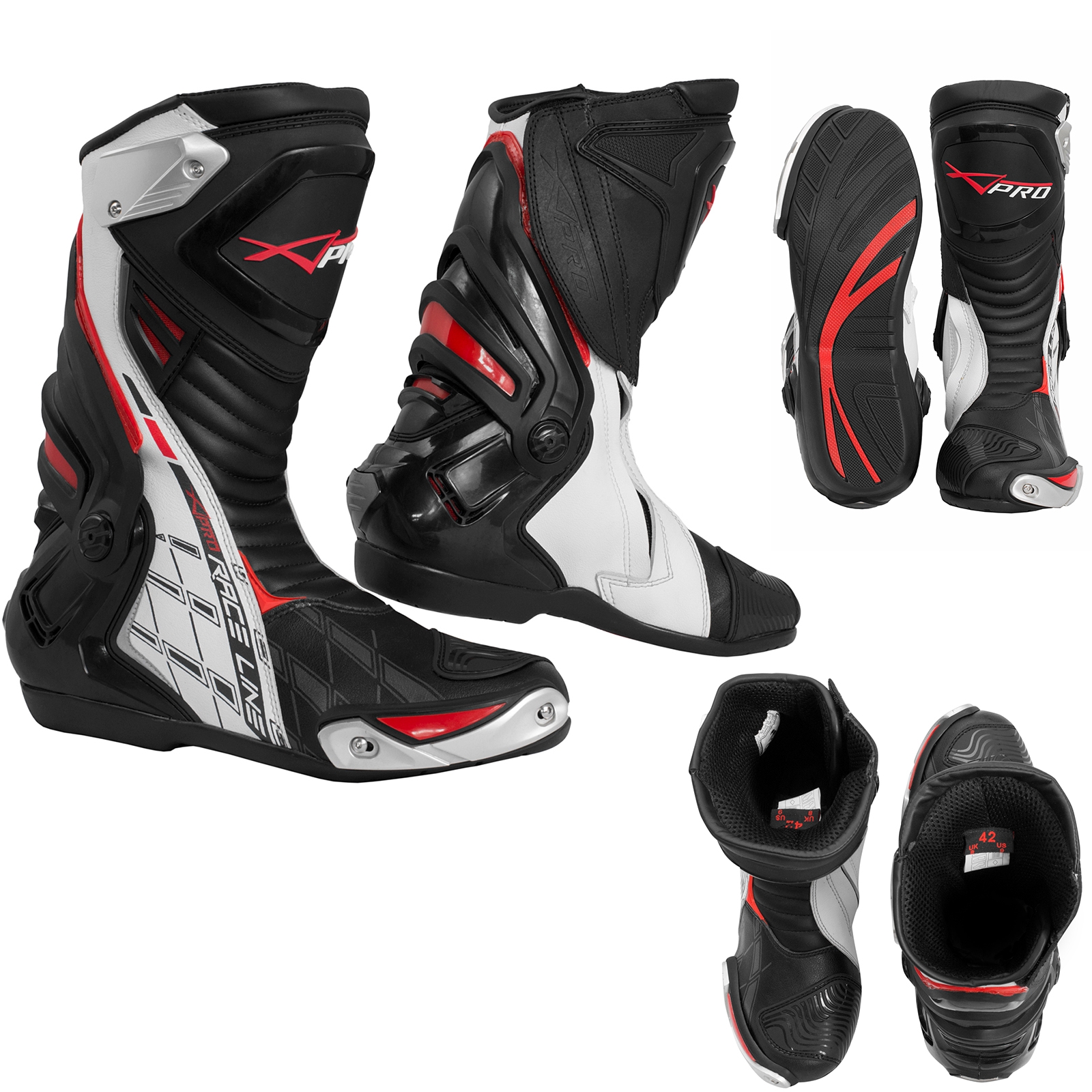 Motocross Boots CE Certified Motorbike Protective Sports White - Foto 11 di 13