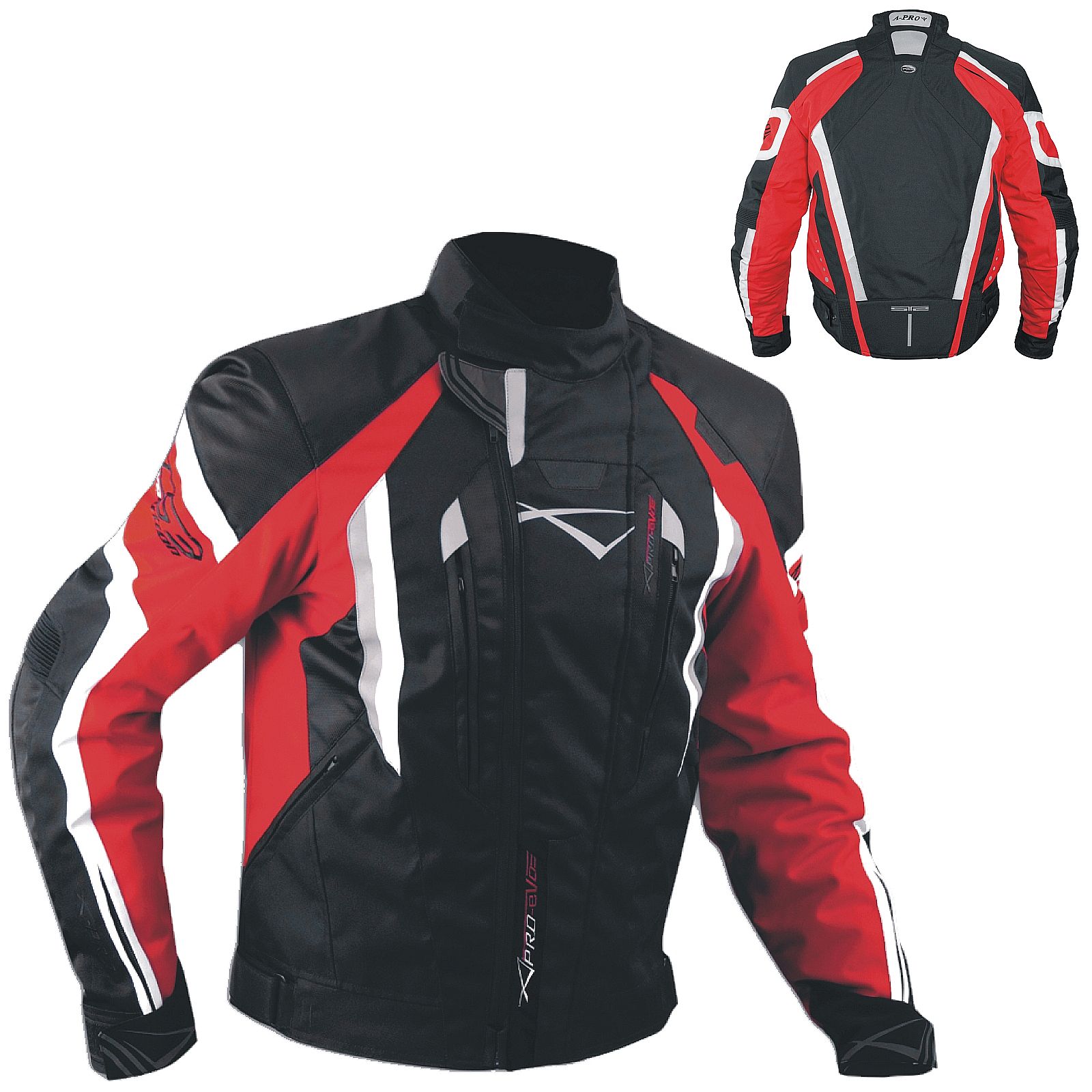 Abbigliamento Moto e Accessori - Giacca Cordura Moto Tessuto Impermeabile  Touring Termica Sfoderabile Rosso