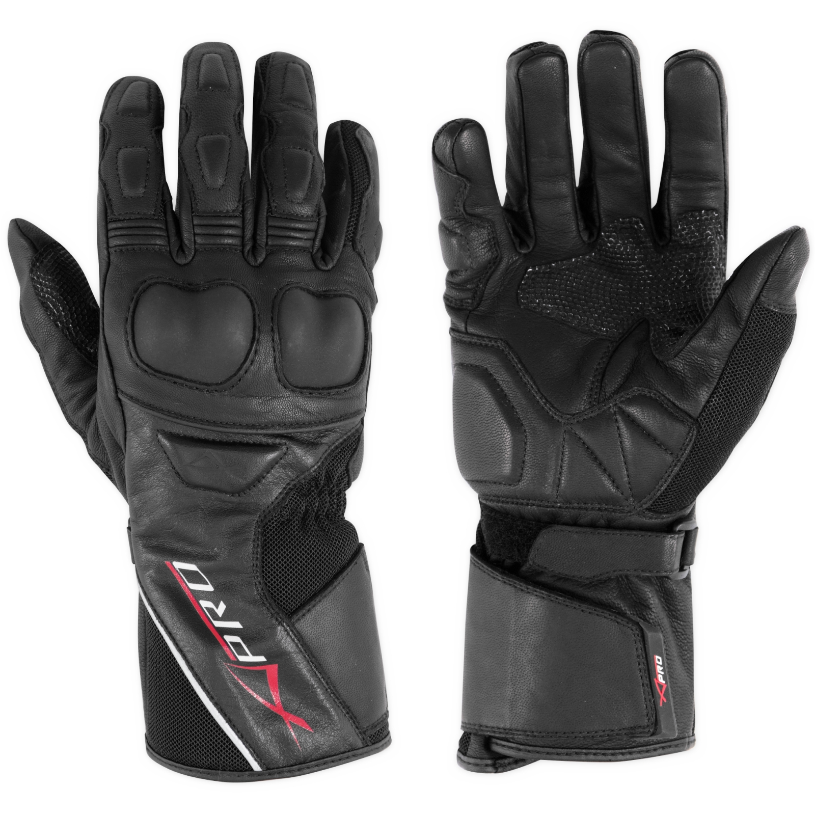 Guanto Moto Pelle Protezioni Nocche Gran Turismo Touring Sport Foderato - Picture 6 of 13