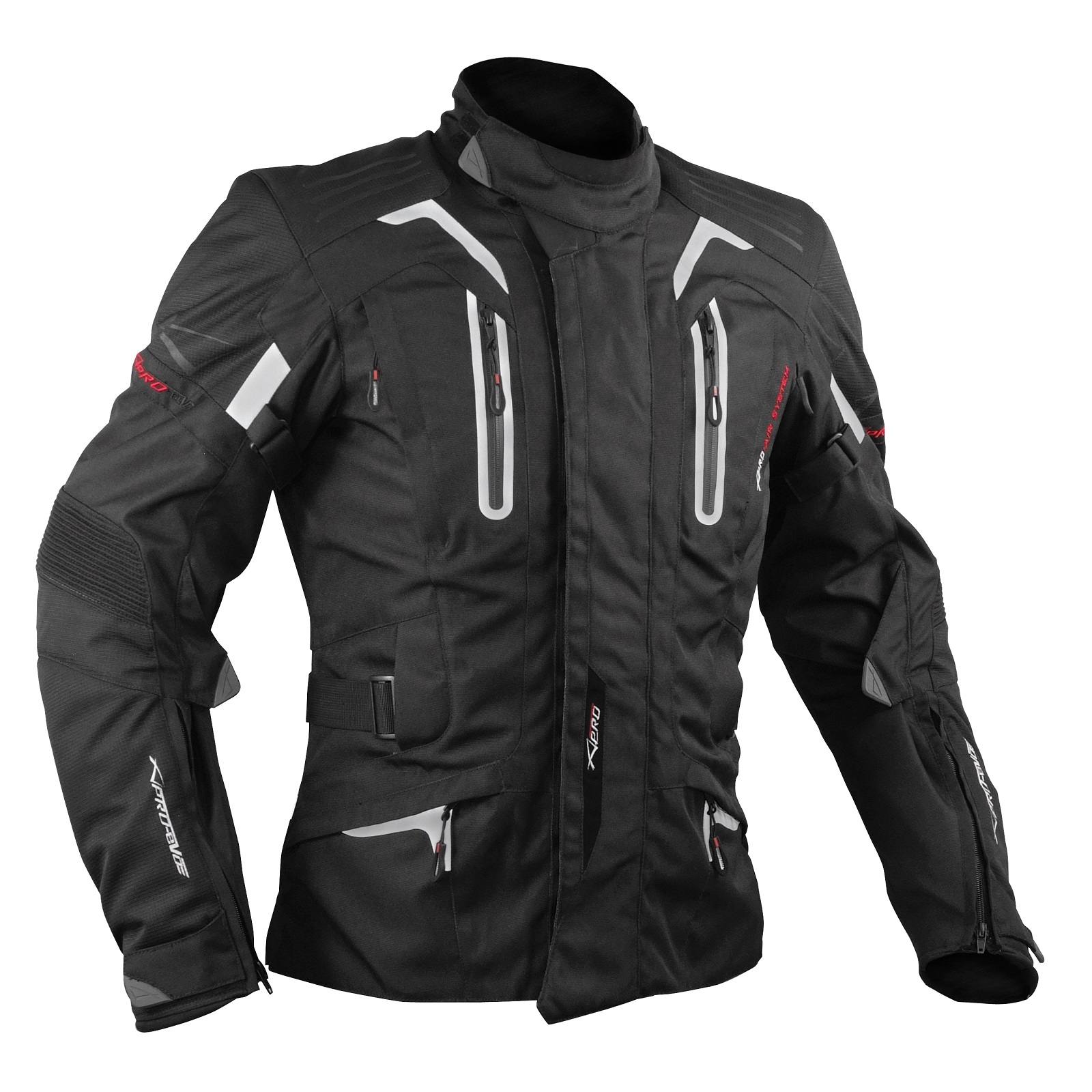 Biker Motorcycle CE Armours Warterproof Textile Touring Jacket Thermal Black