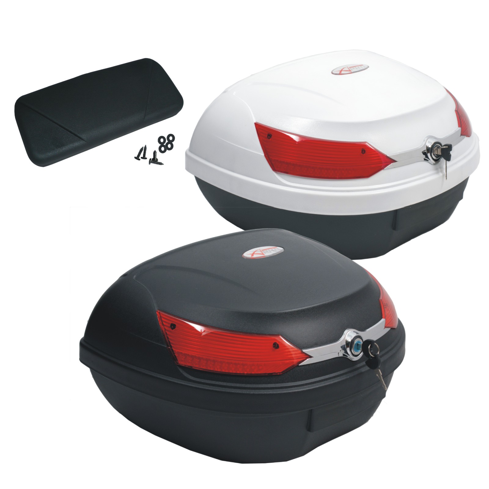A-Pro malet/ín para Moto Quad Blanco Top Case Universal 46 litros