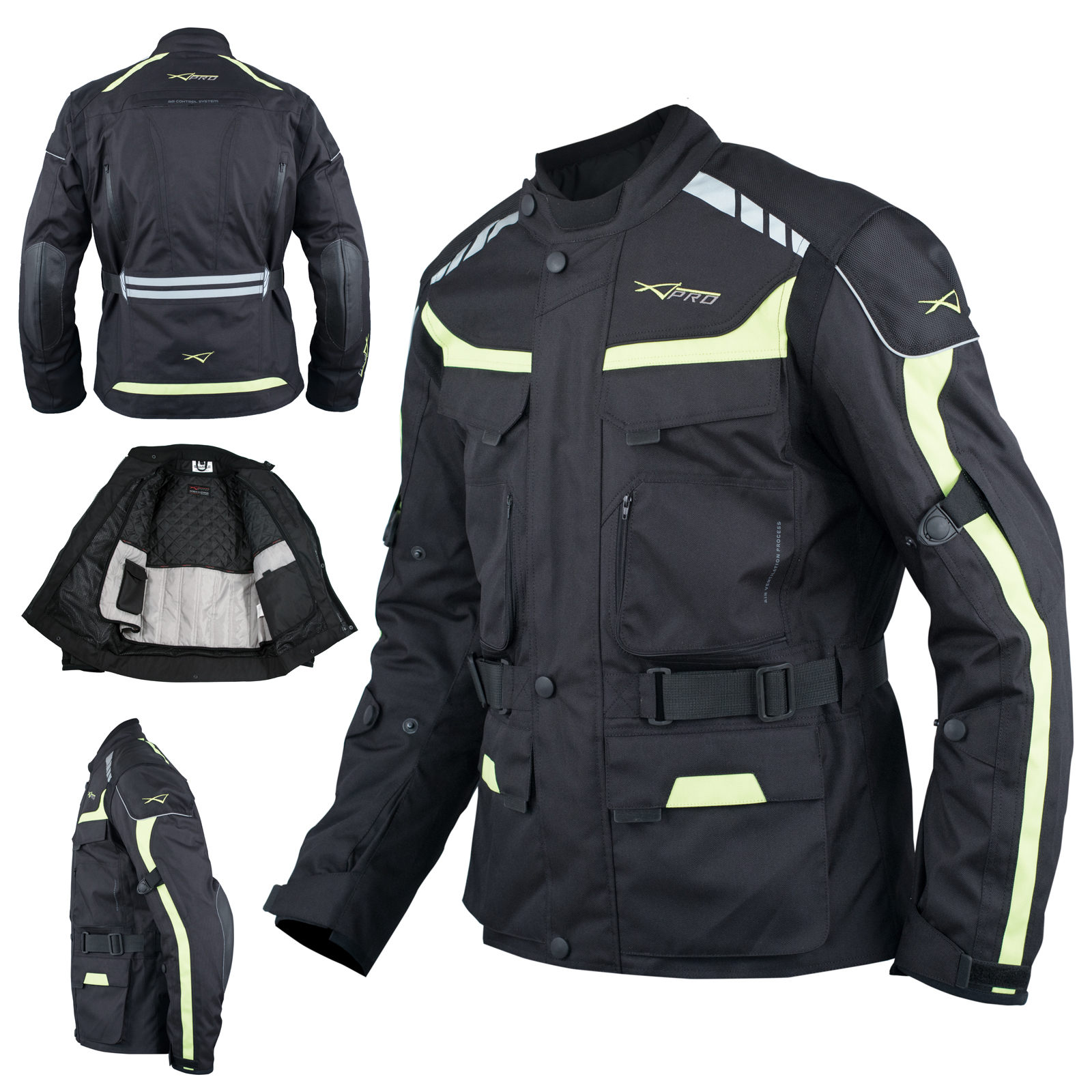 Giacca Impermeabile Moto Tessuto Protezioni CE Scooter Viaggio - Afbeelding 23 van 39