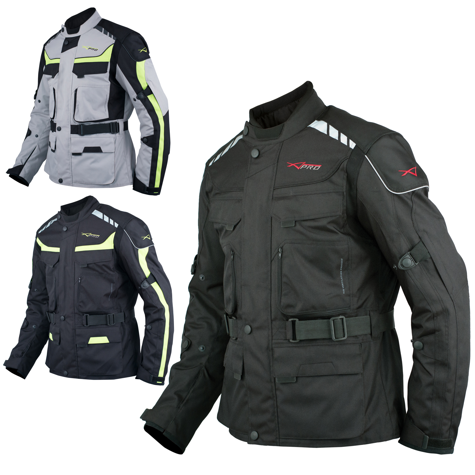 Giacca Impermeabile 100/% Moto Tessuto Scooter Viaggio Protezioni Metallo CE