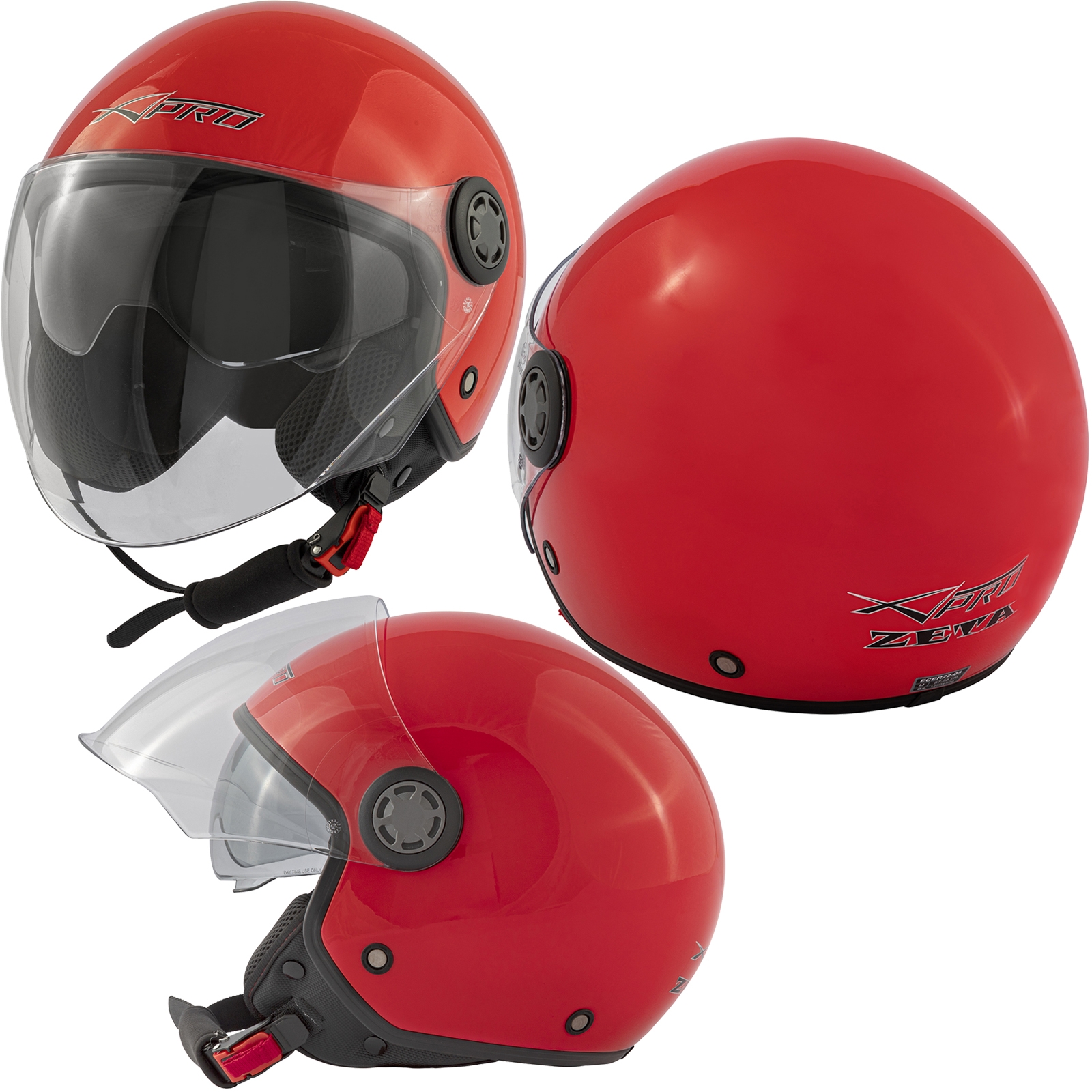 Jet Scooter Casco ECE 22 06 Moto Certificato Lunga Trasparente Visiera Parasole - Picture 64 of 99