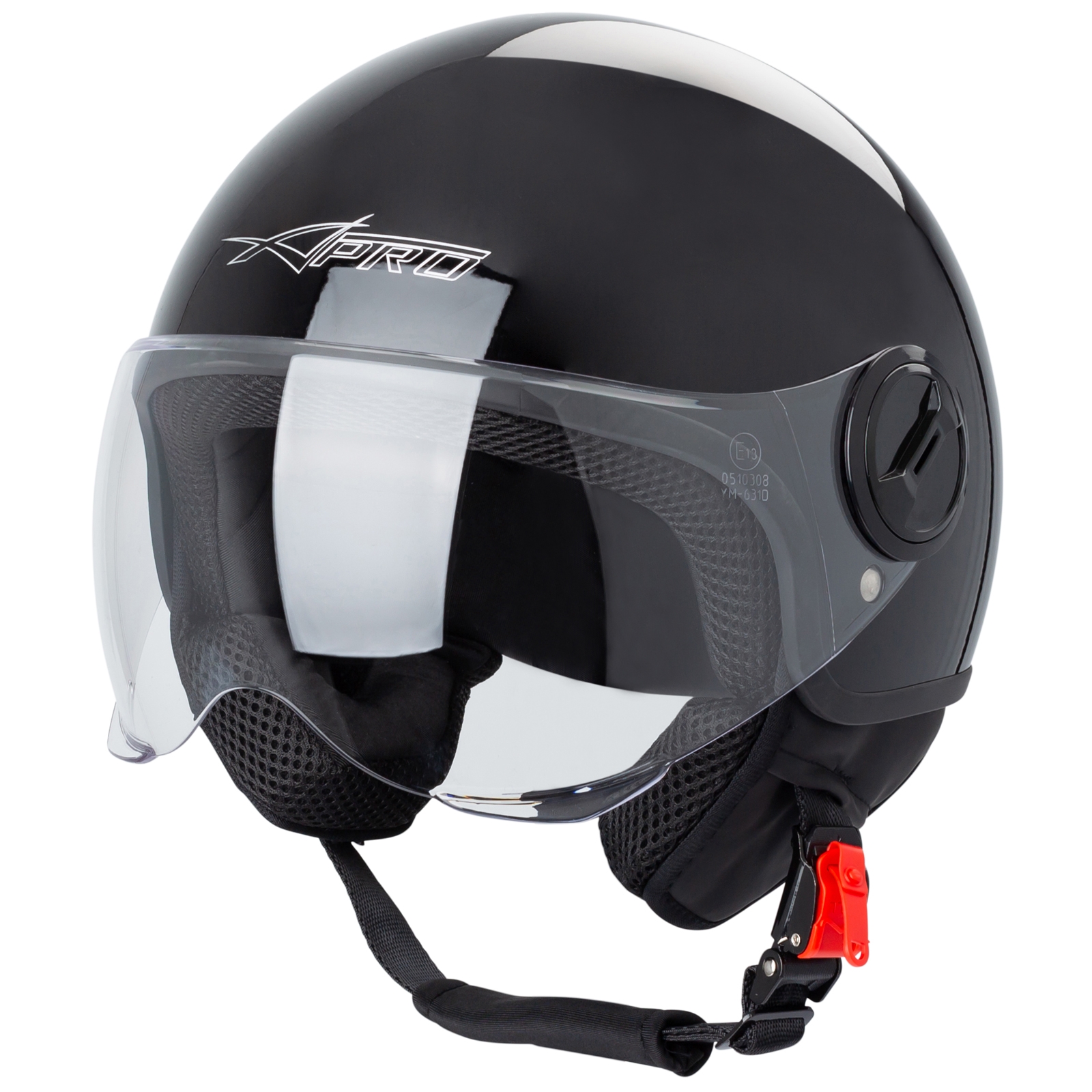 Demi Jet Helmet Moped Motorbike Scooter Visor SonicMoto - Foto 11 di 42