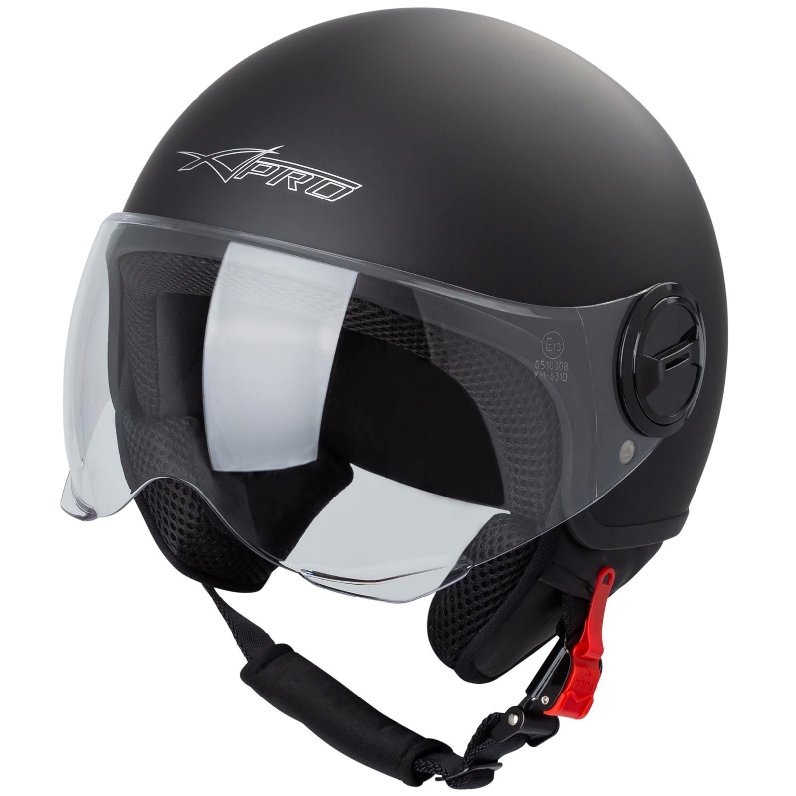 Demi Jet Helmet Moped Motorbike Scooter Visor SonicMoto - Foto 25 di 42